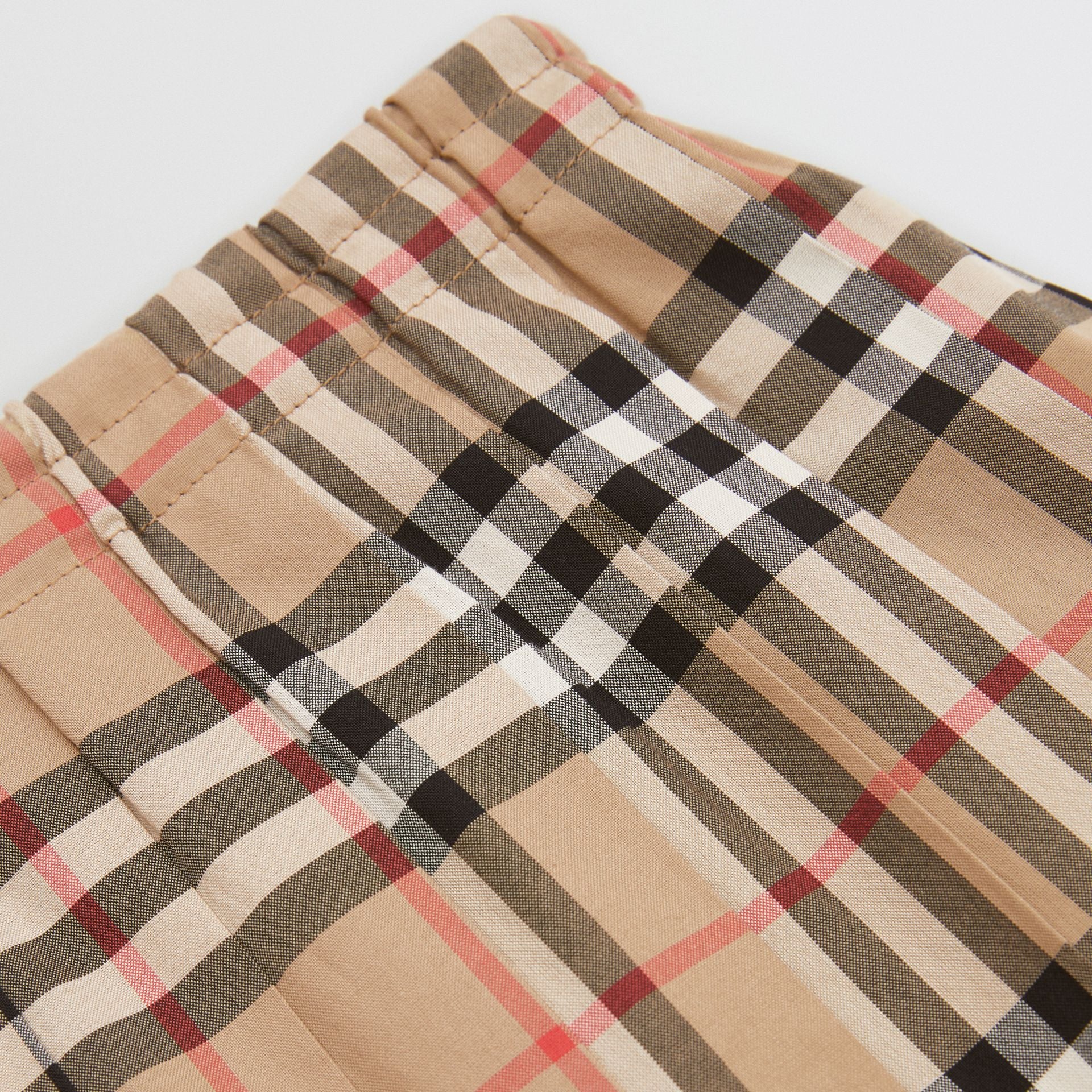 Girls Archive Beige Check Cotton Skirt
