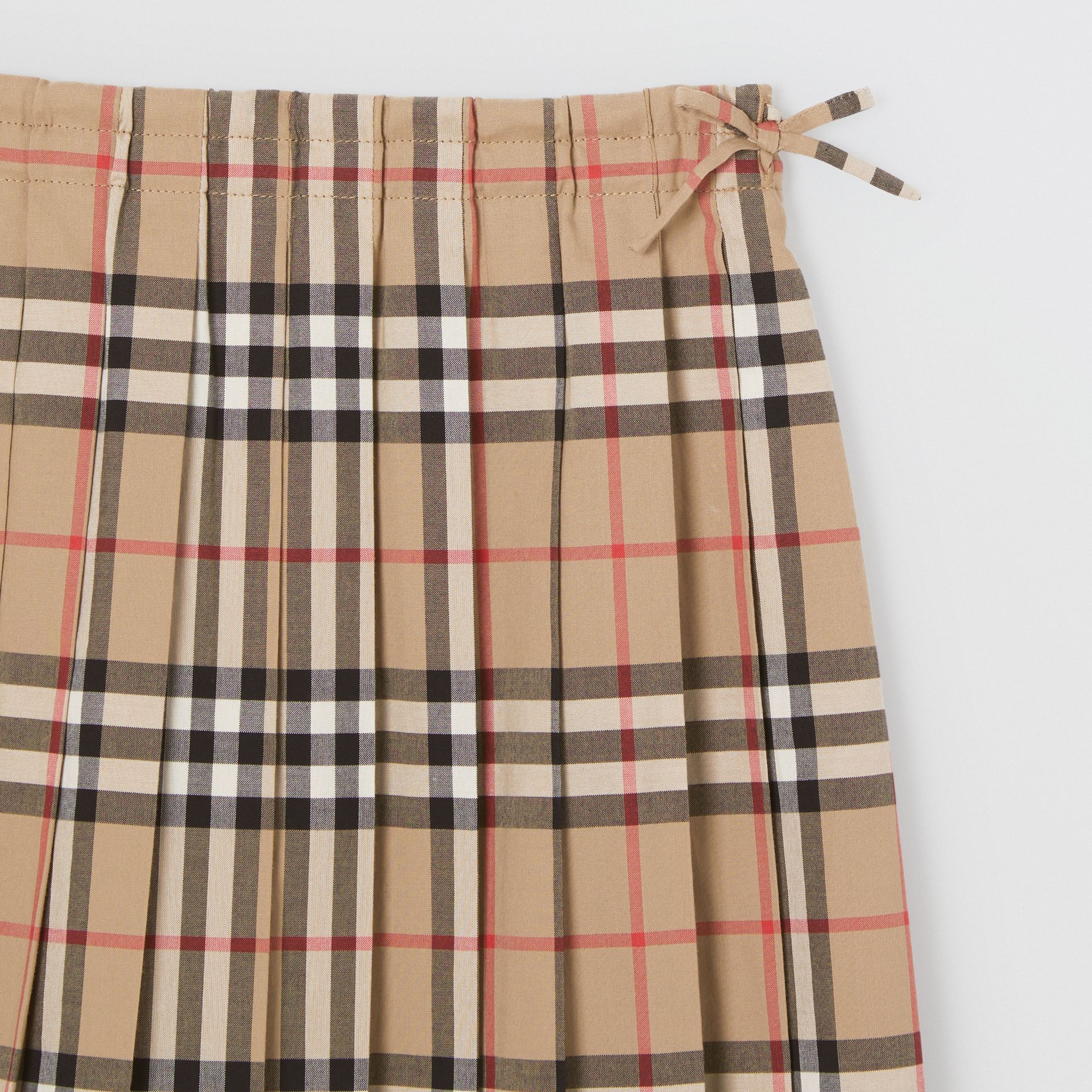 Girls Archive Beige Check Cotton Skirt