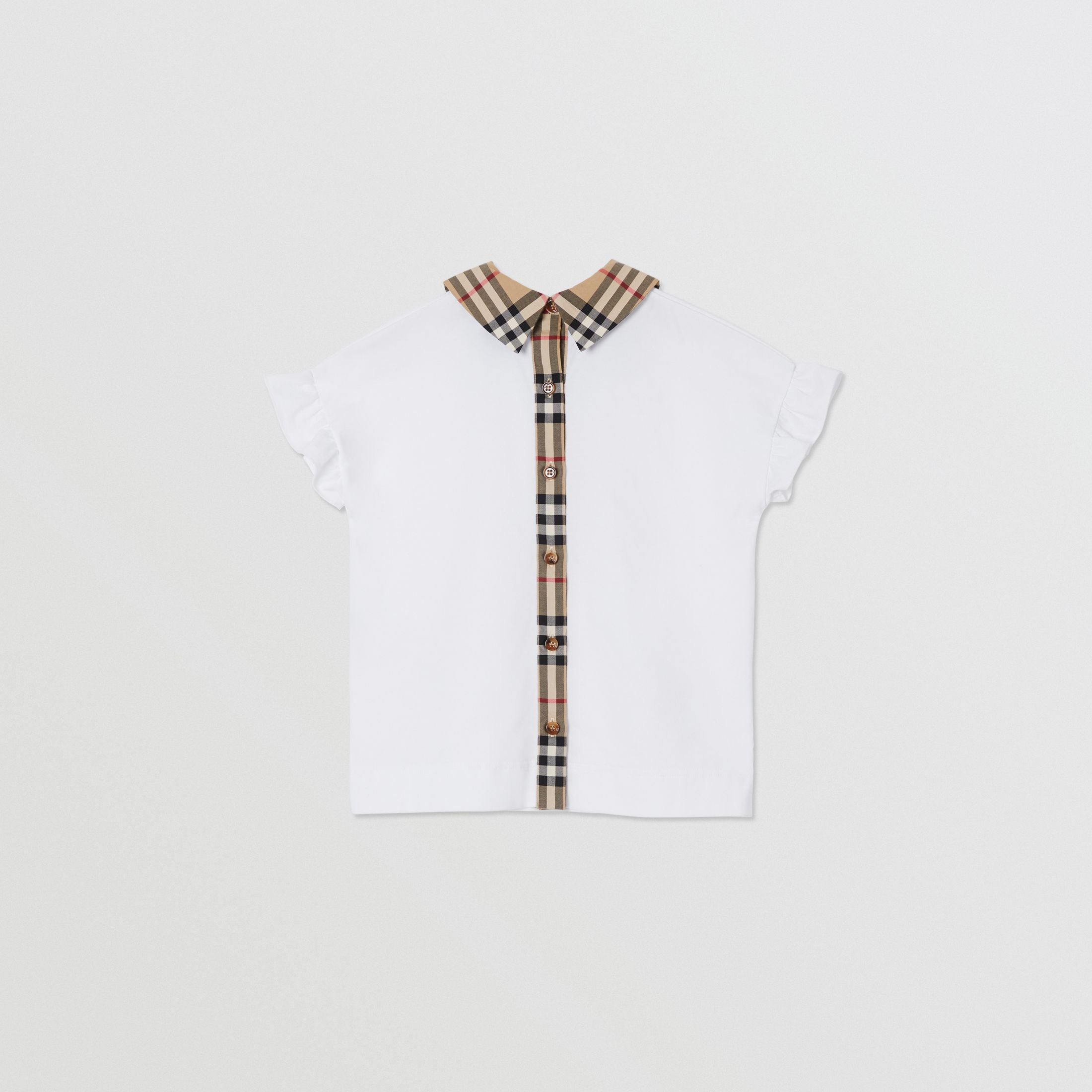 Girls White Cotton T-shirt