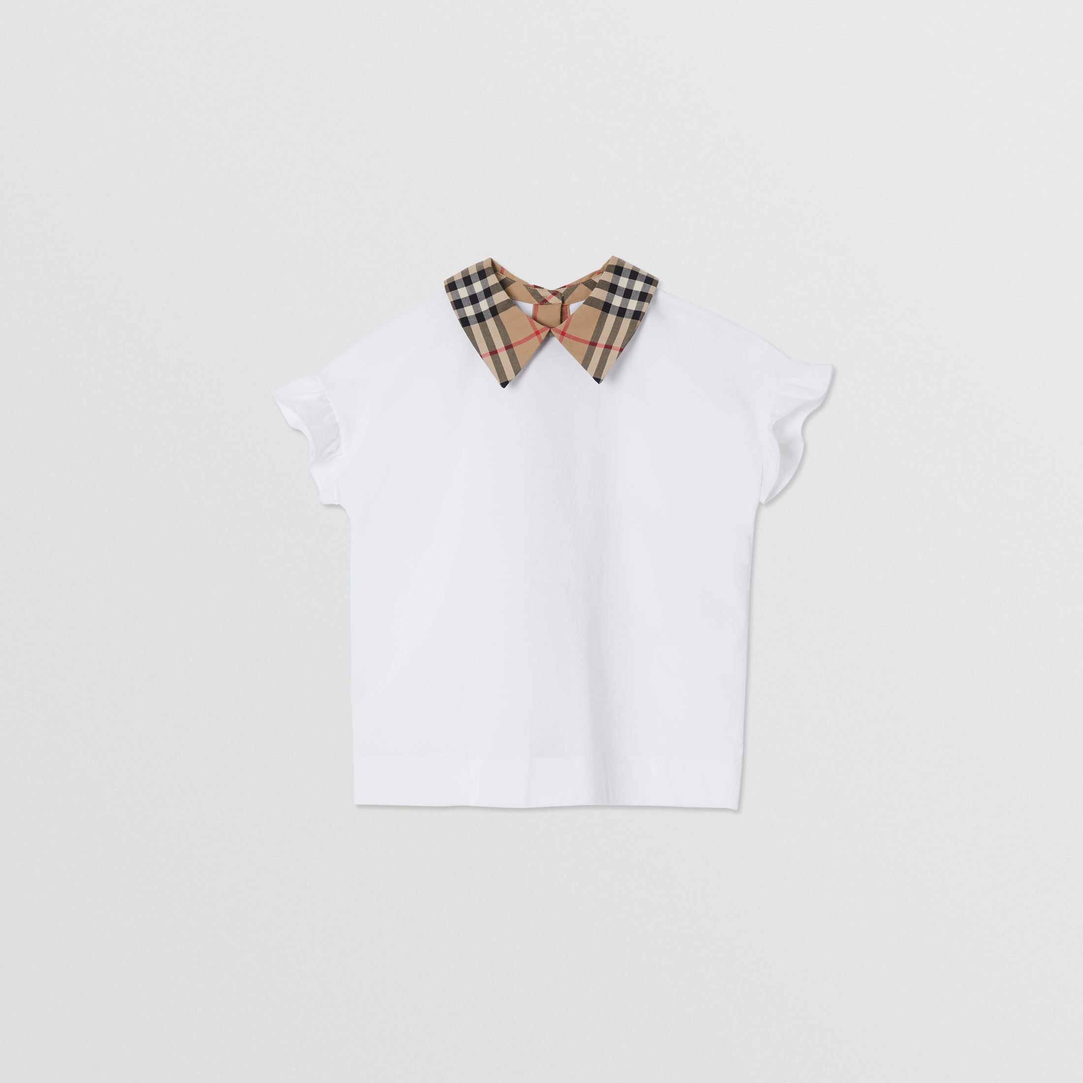 Girls White Cotton T-shirt