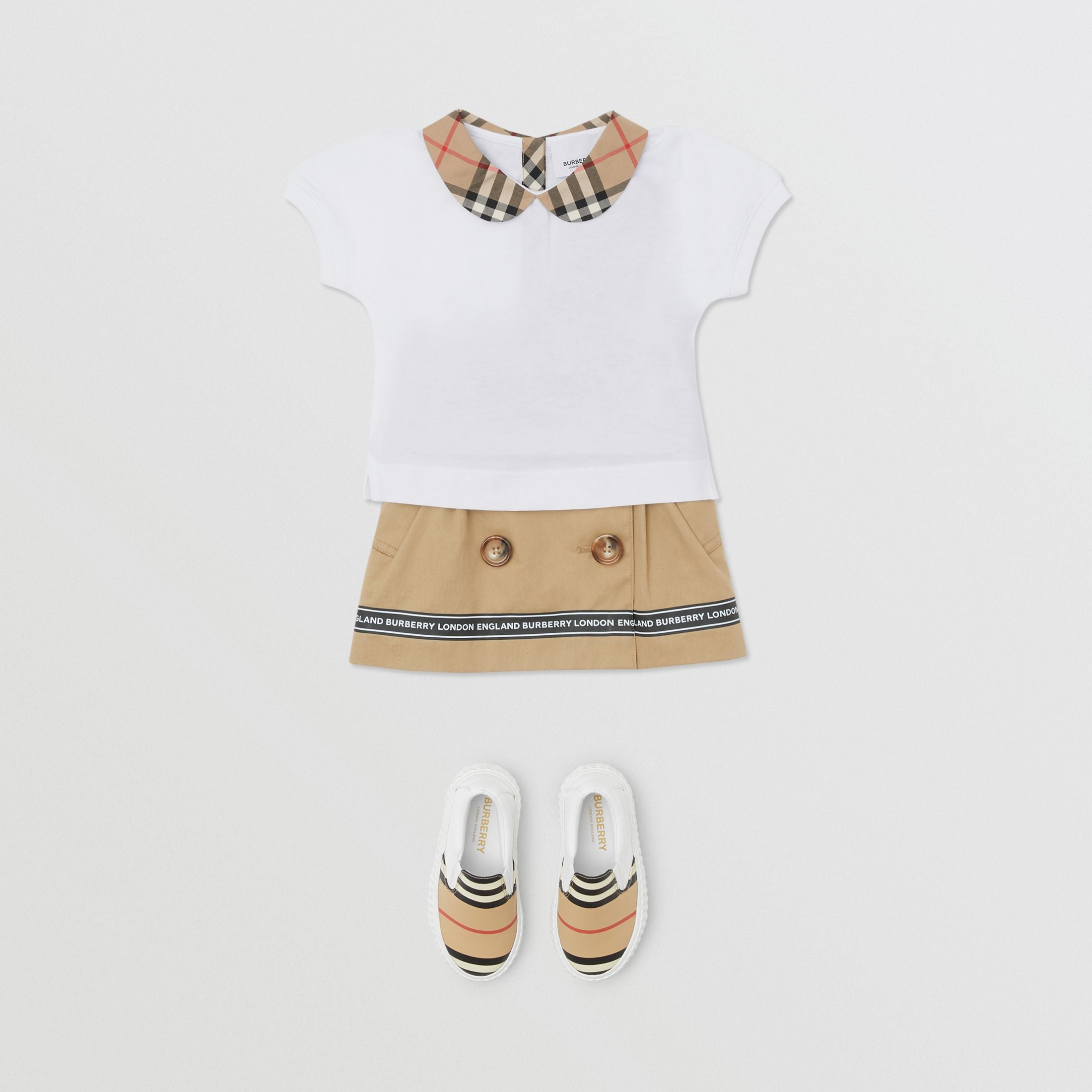 Baby Girls White Cotton T-shirt