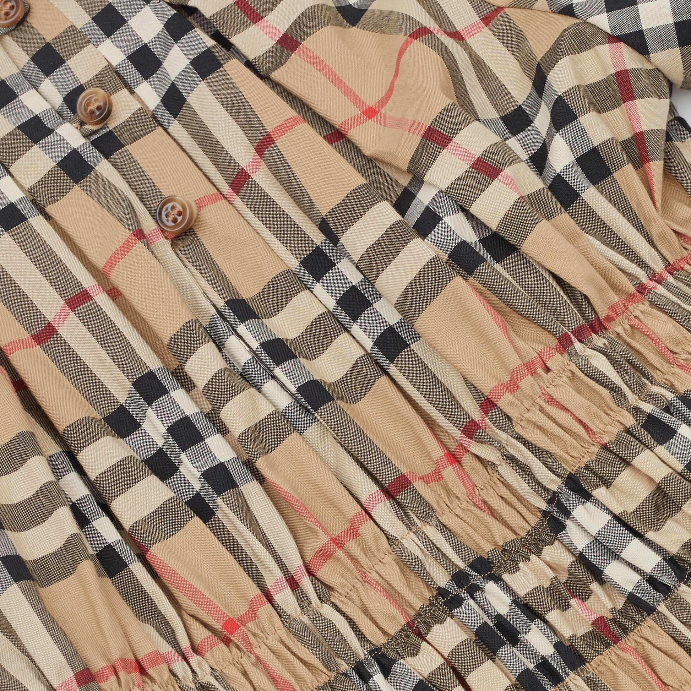 Girls Archive Beige Check Cotton Dress