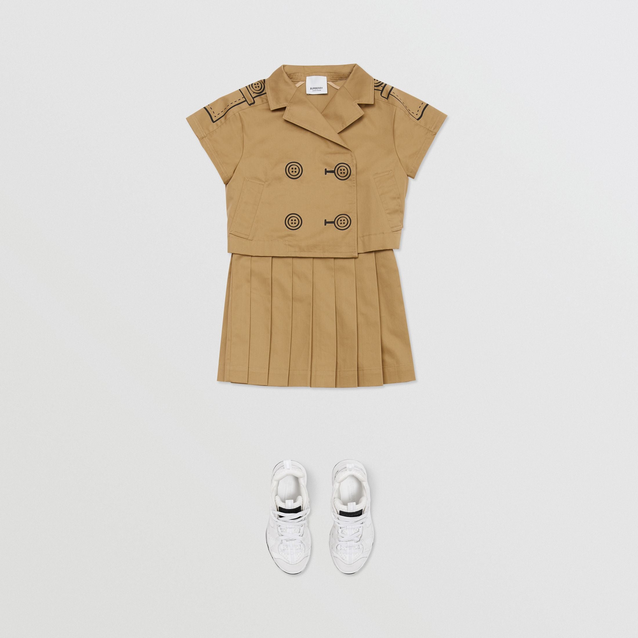 Girls Beige Detachable Dress