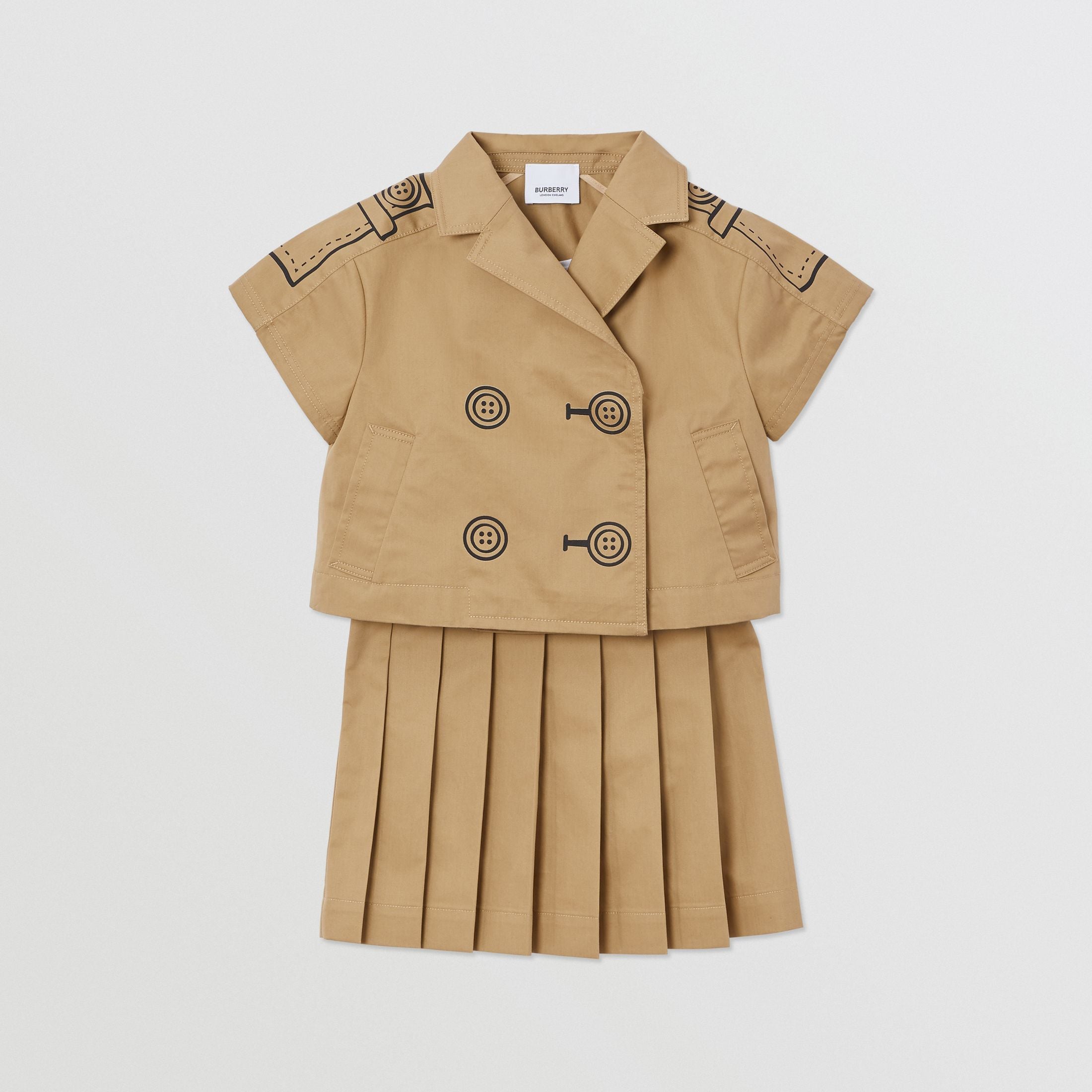 Girls Beige Detachable Dress