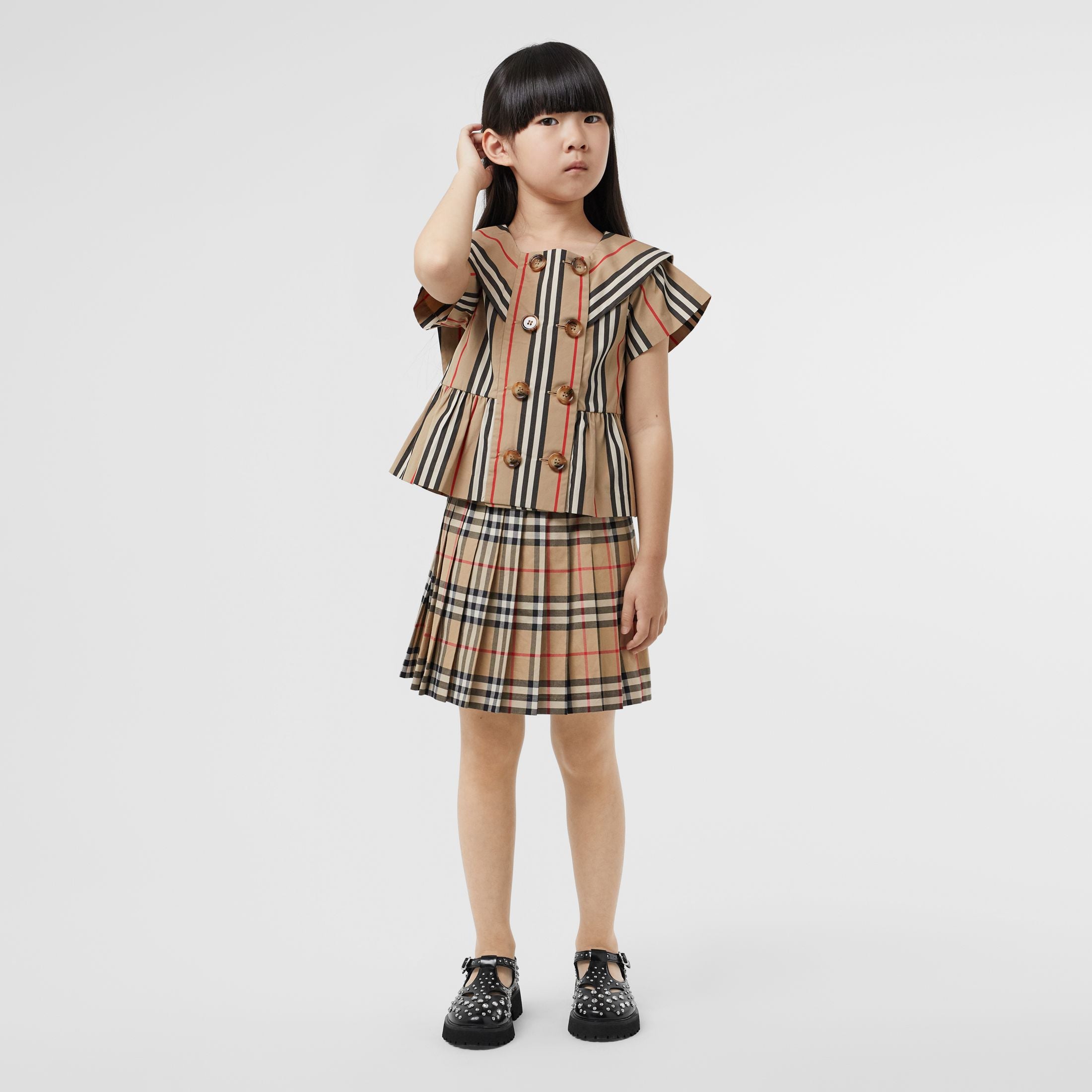Girls Archive Beige Cotton Shirt