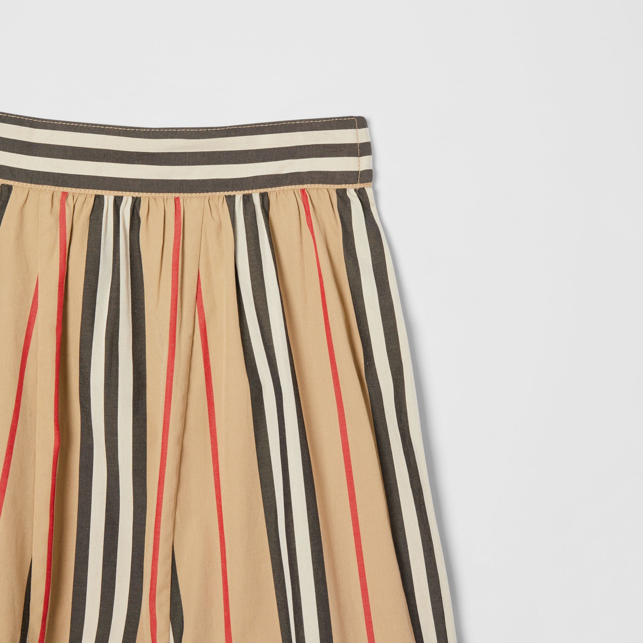 Baby Girls Beige Striped Cotton Trousers