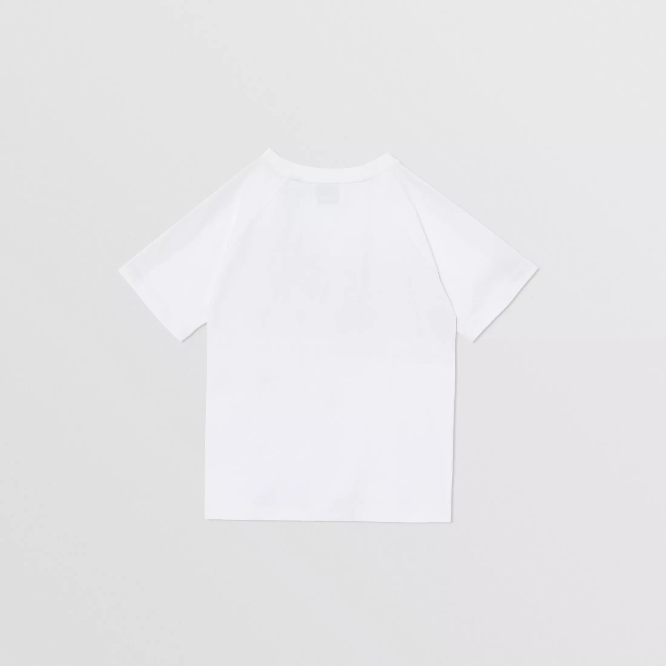Girls White & Yellow Logo Cotton T-shirt