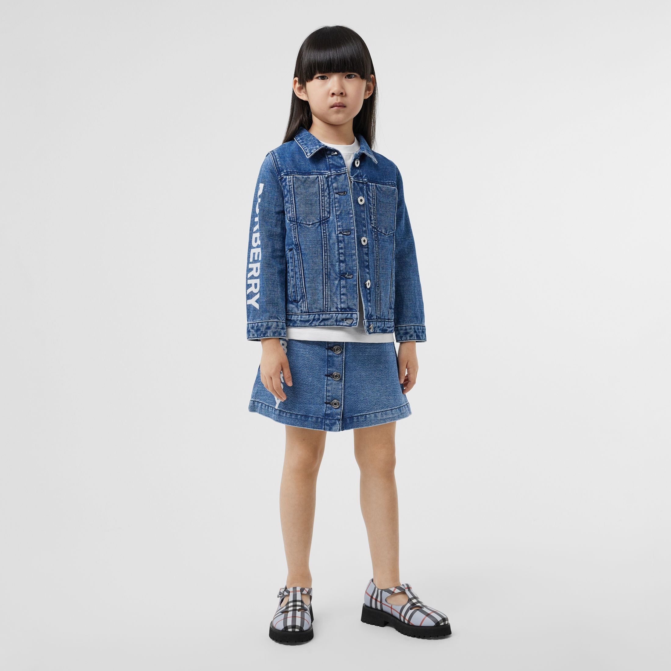Girls Blue Logo  Denim Skirt