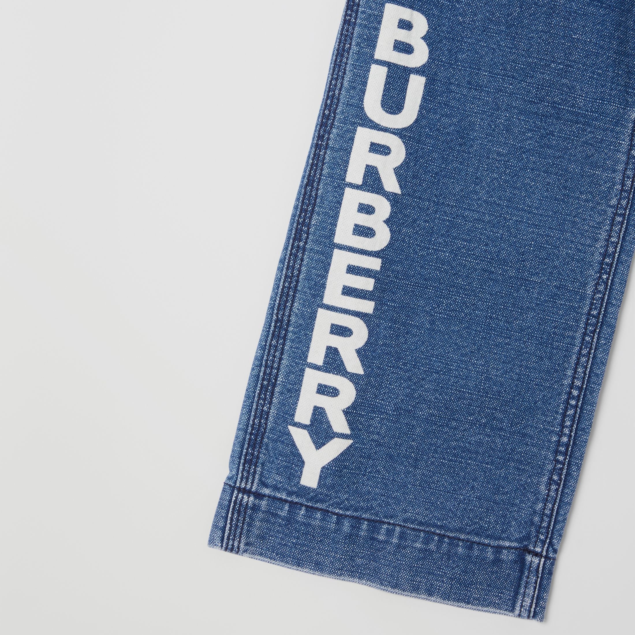 Girls Blue Logo Denim Trousers