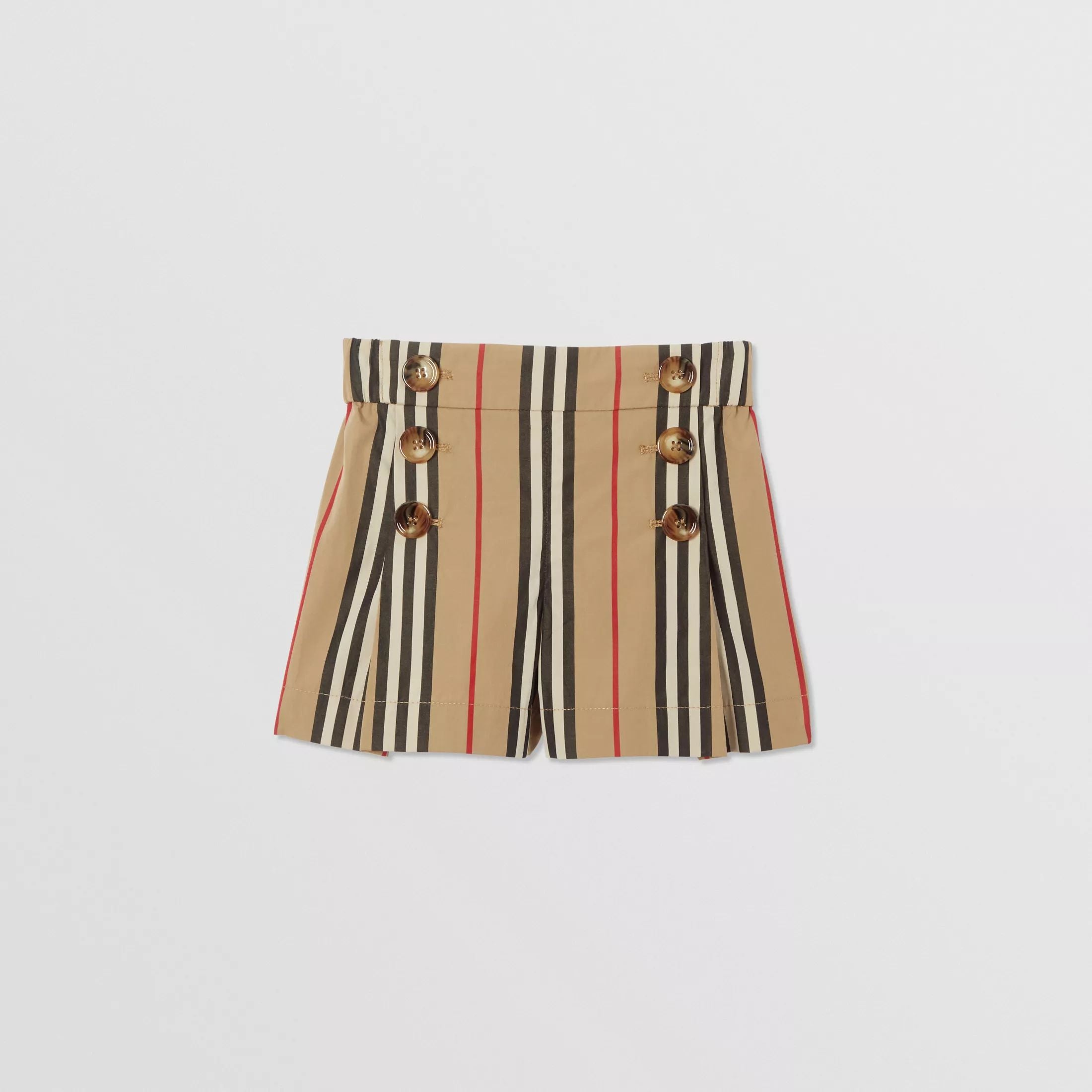 Girls Archive Beige Check Cotton Shorts