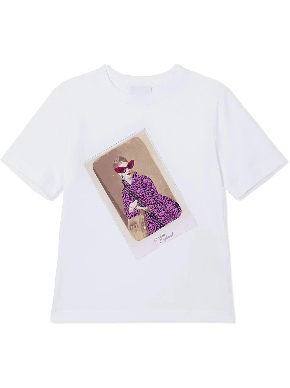 Girls White Cotton T-shirt