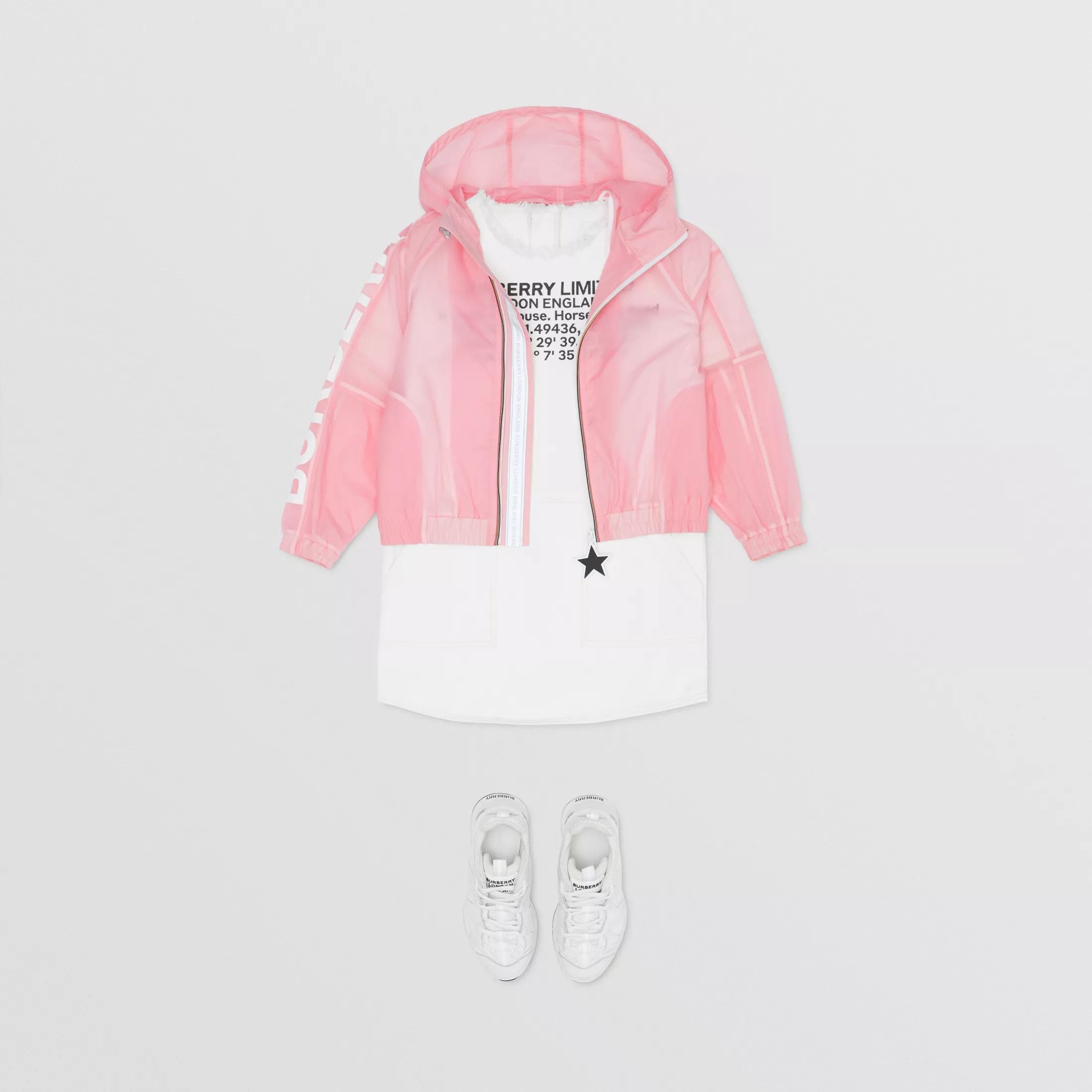 Girls Pink Logo Hooded Jacket