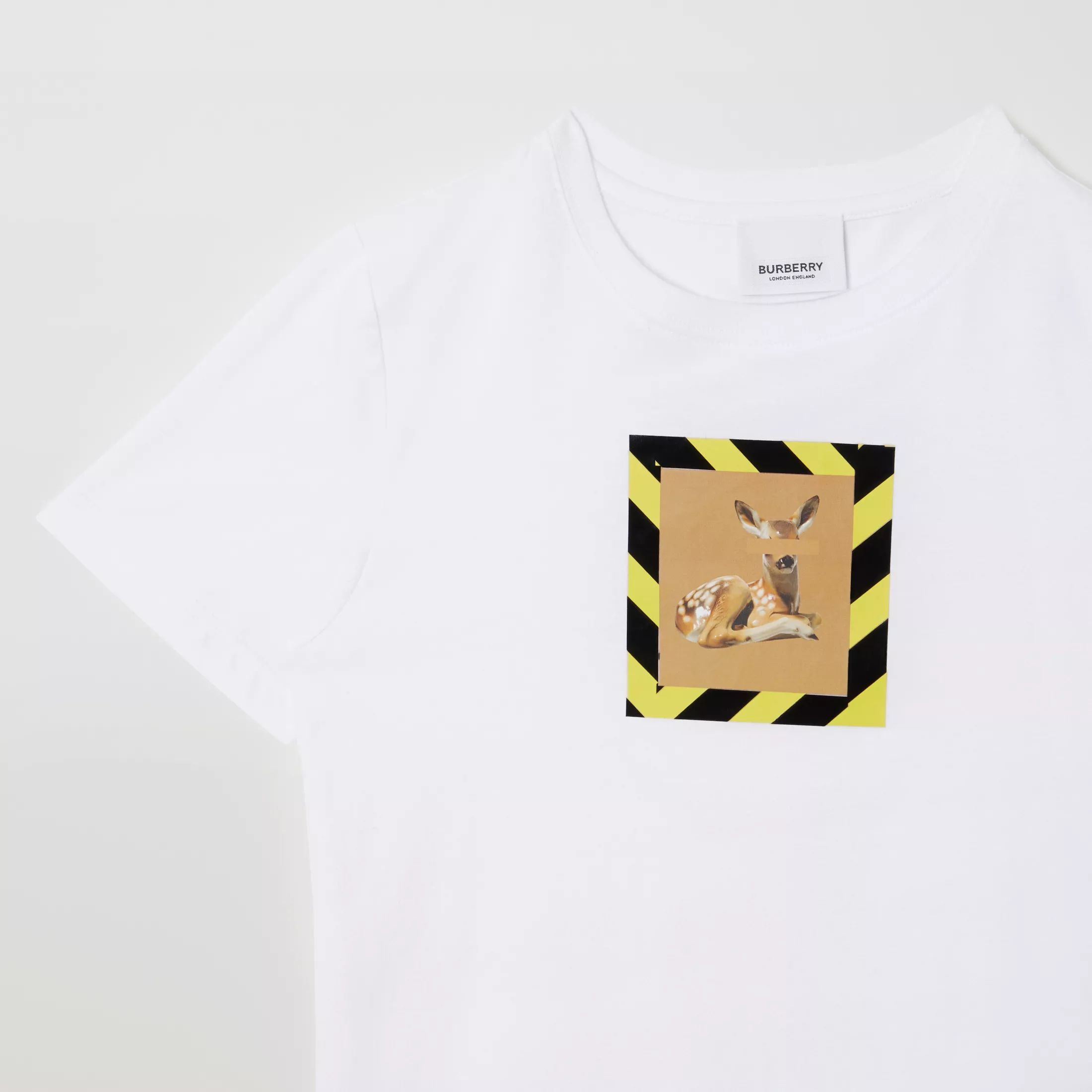 Girls White Cotton T-shirt