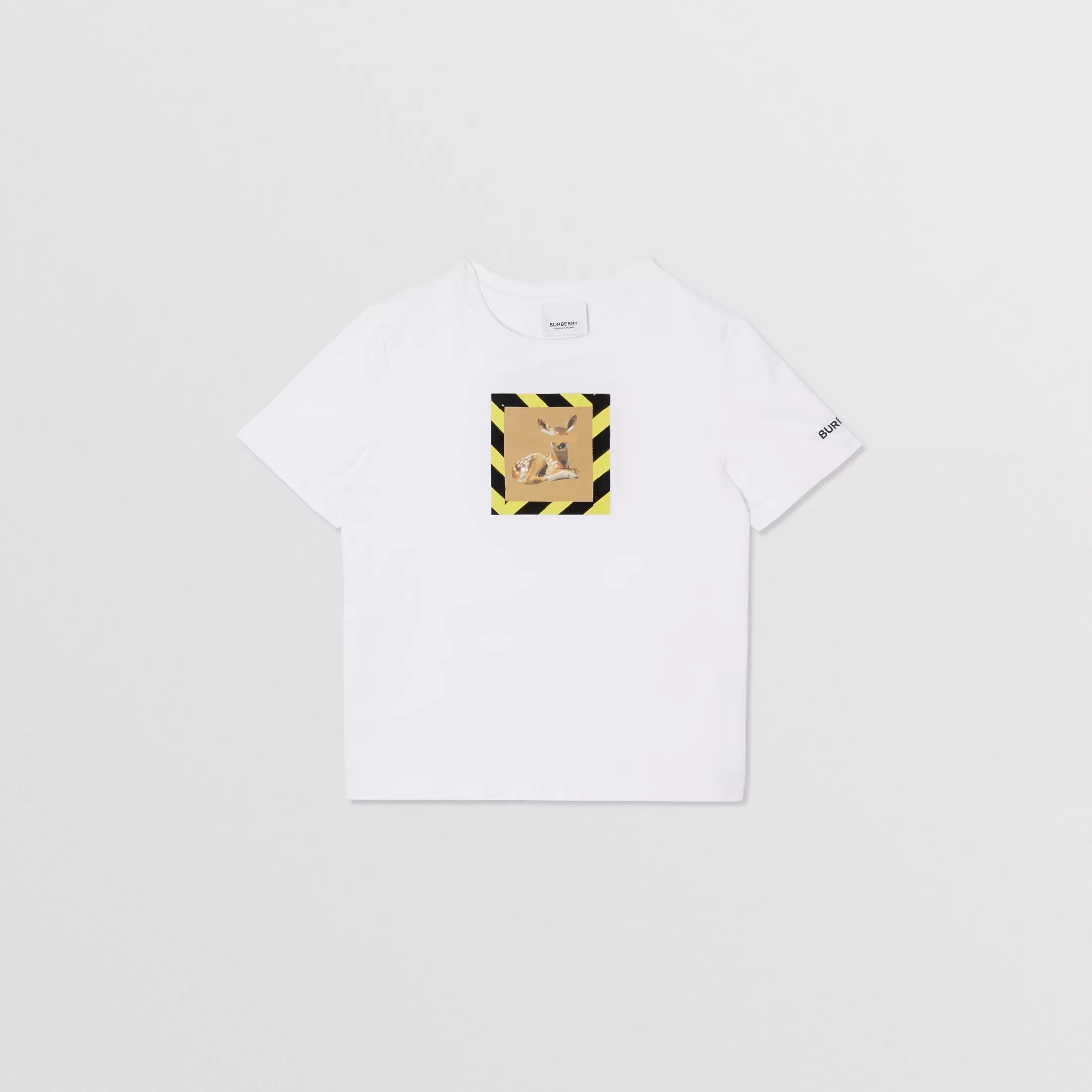 Girls White Cotton T-shirt