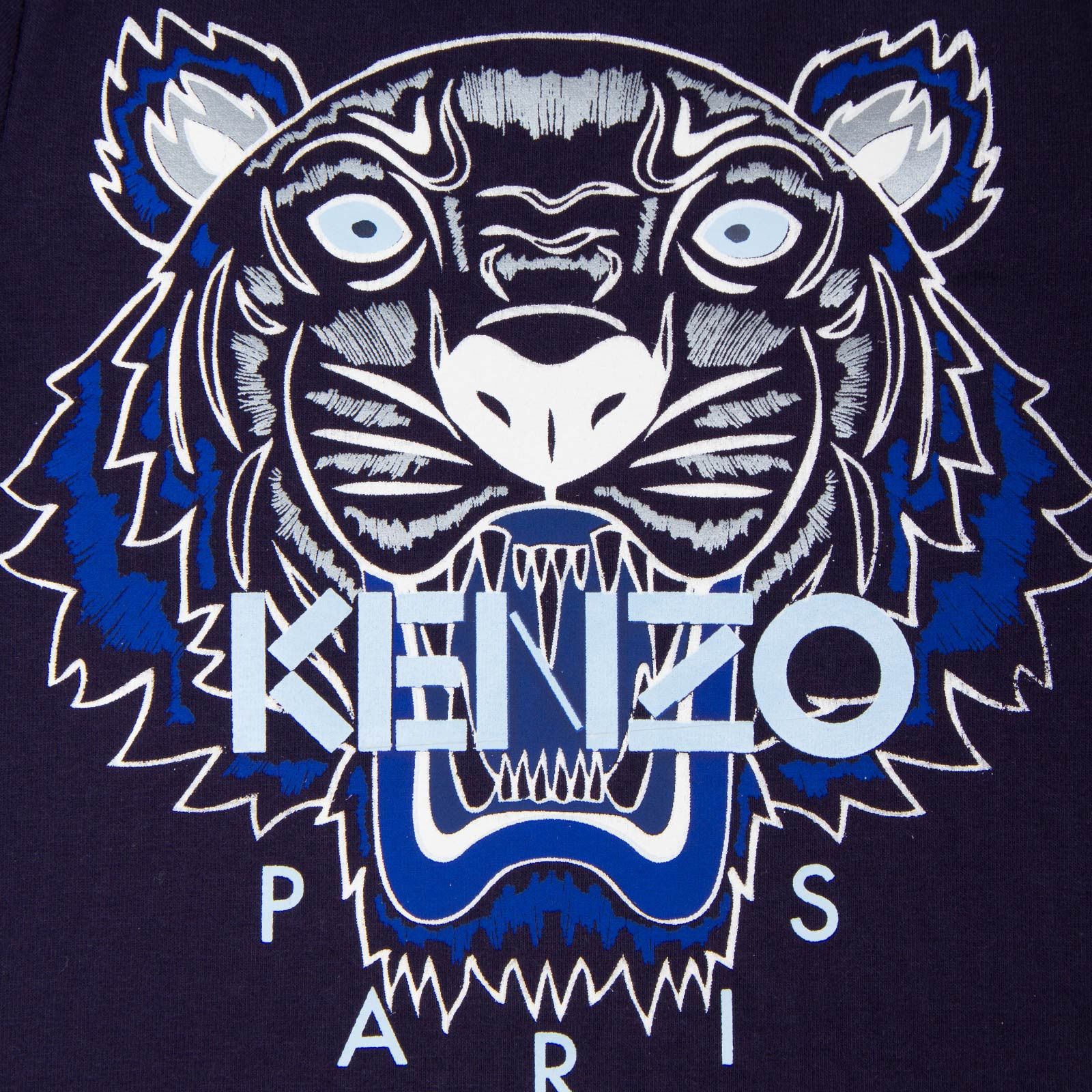 Baby Navy Blue Tiger Printed Cotton T-Shirt - CÉMAROSE | Children's Fashion Store - 3