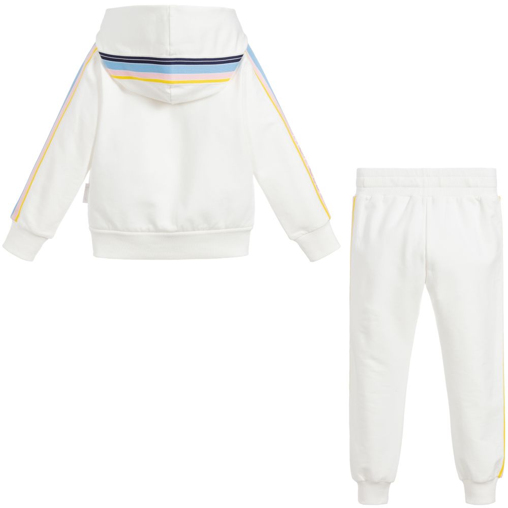 Girls White Logo Cotton Set