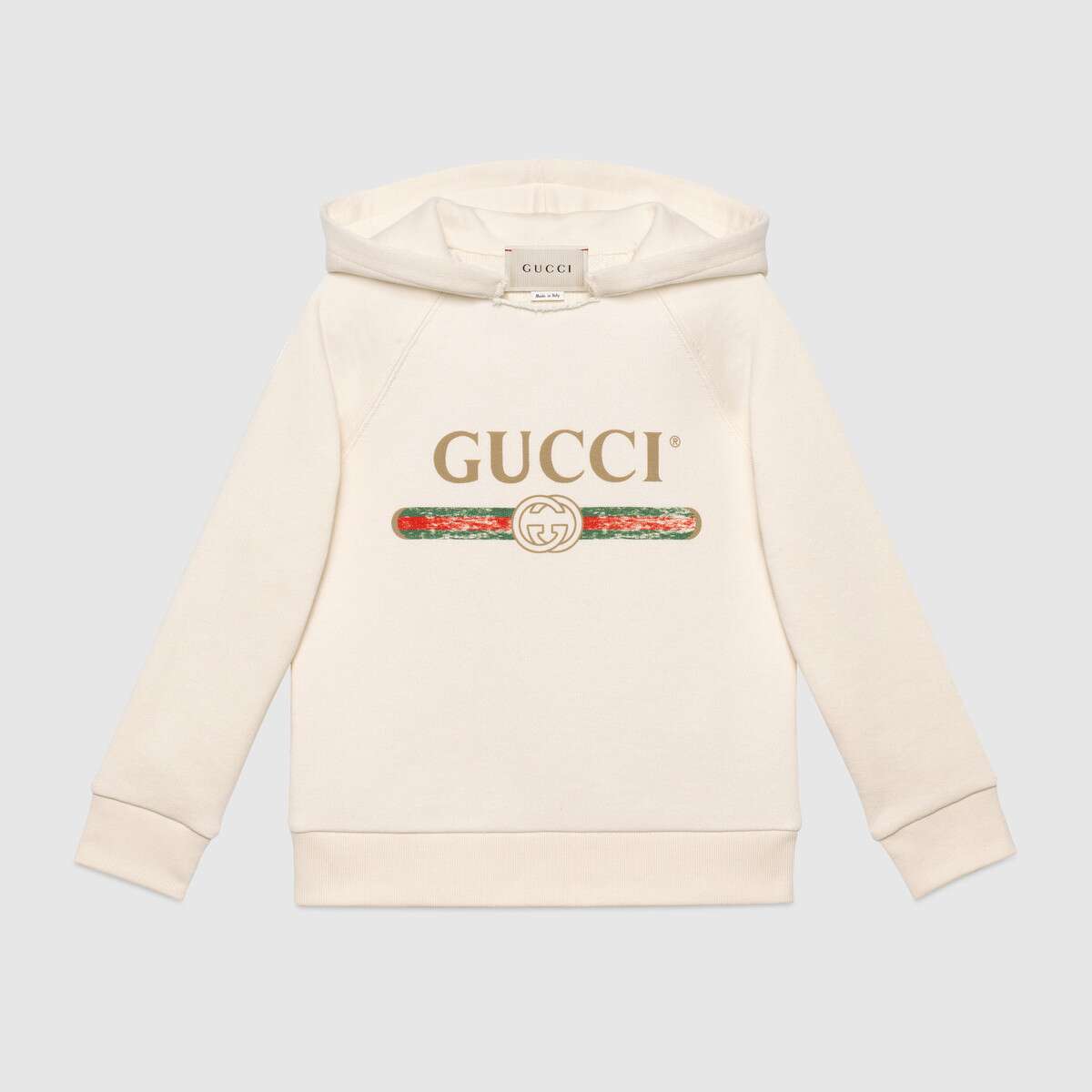 Girls White Logo Cotton Sweatshirt