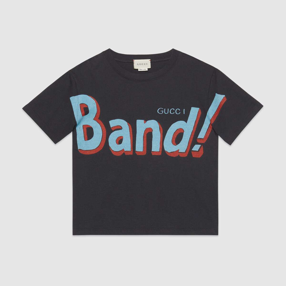 Girls Dark Grey Logo Cotton T-shirt