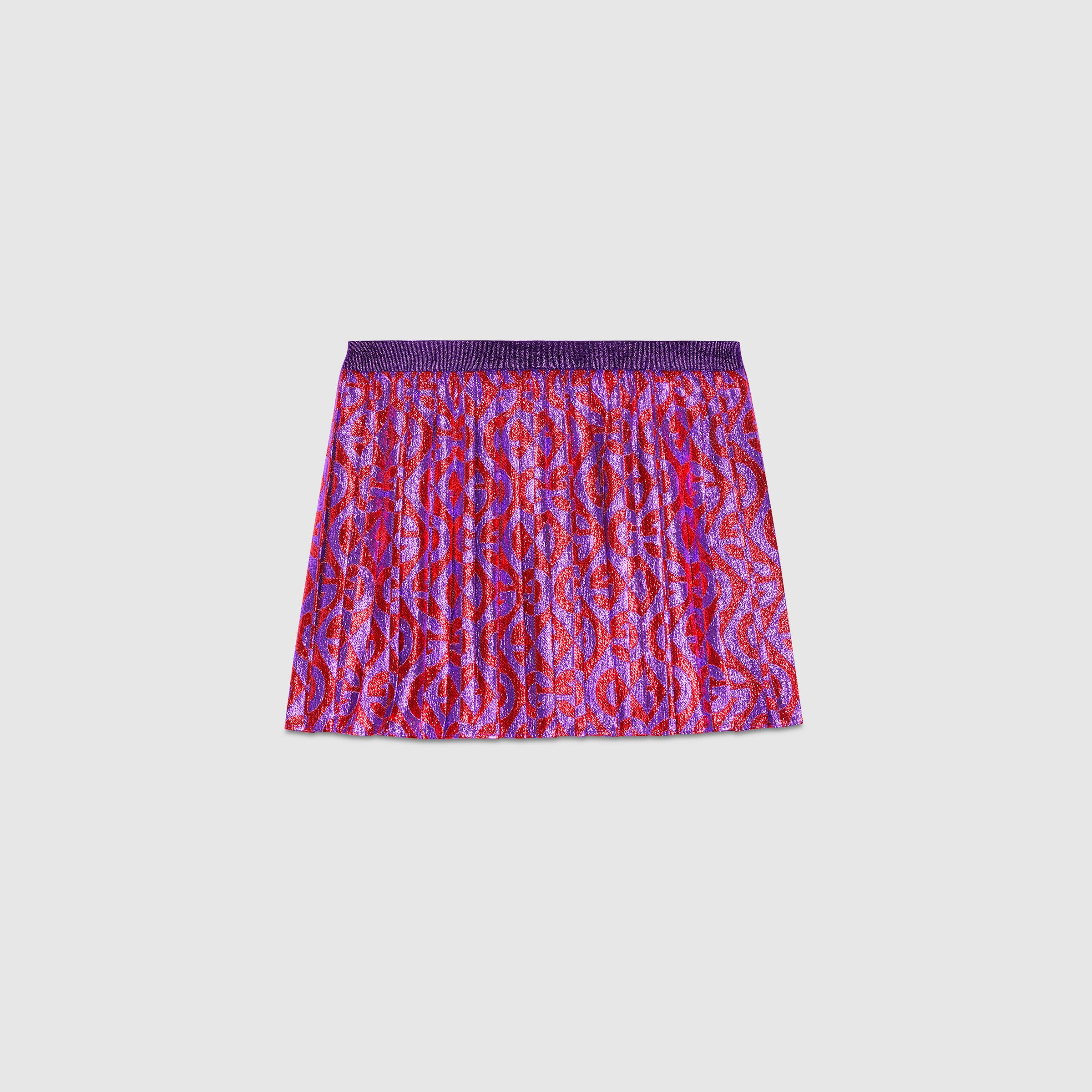 Girls Red & Purple Pleated Skirt