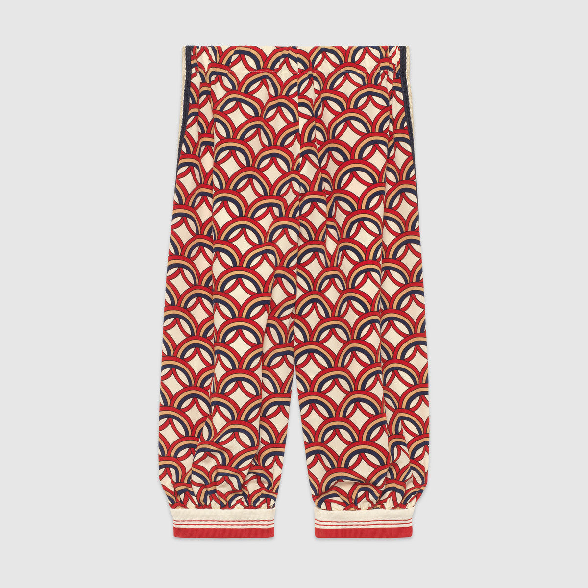 Girls Red & Ivory Silk Trousers