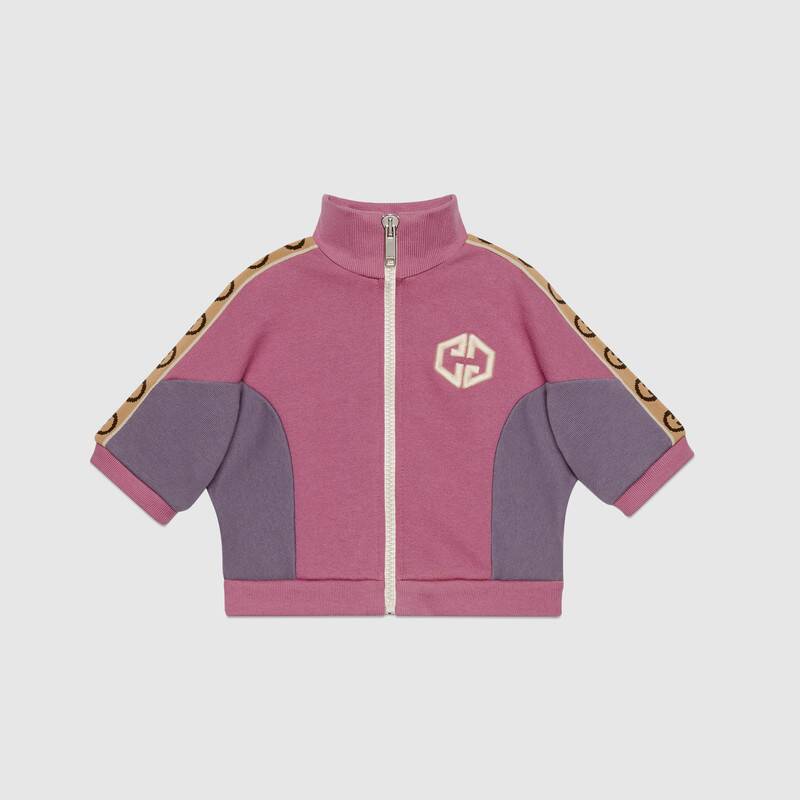 Baby Girls Purple Zip-up Cotton Sweatshirt