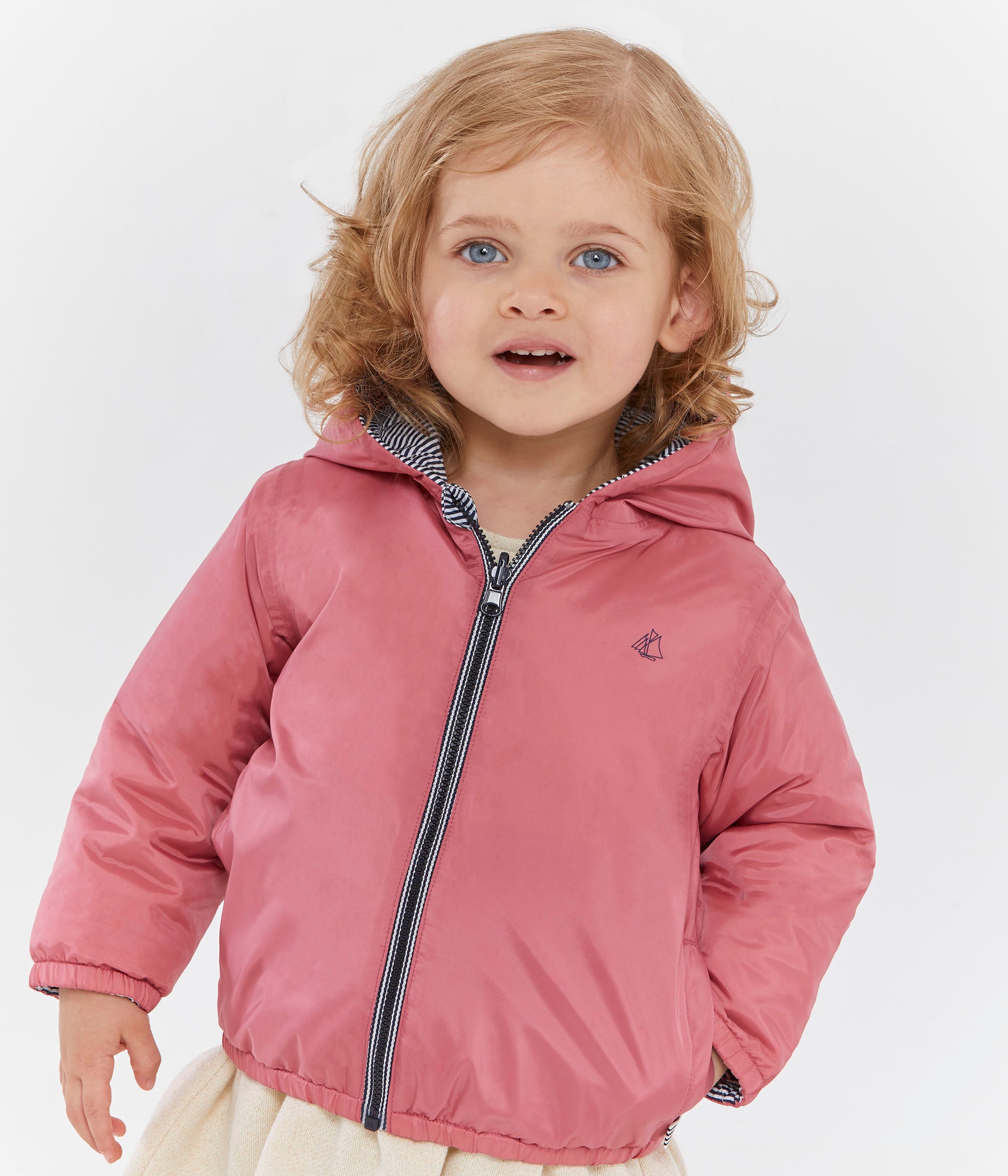 Baby Girls Pink & Grey Reversibie Coat