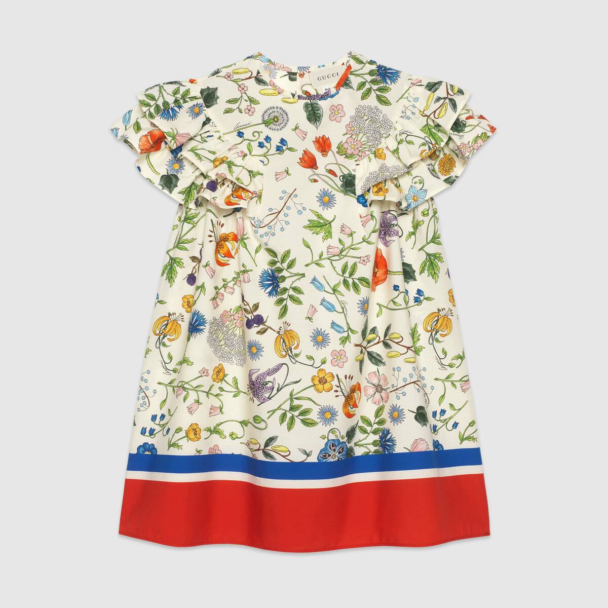 Girls Ivory Floral Cotton Dress