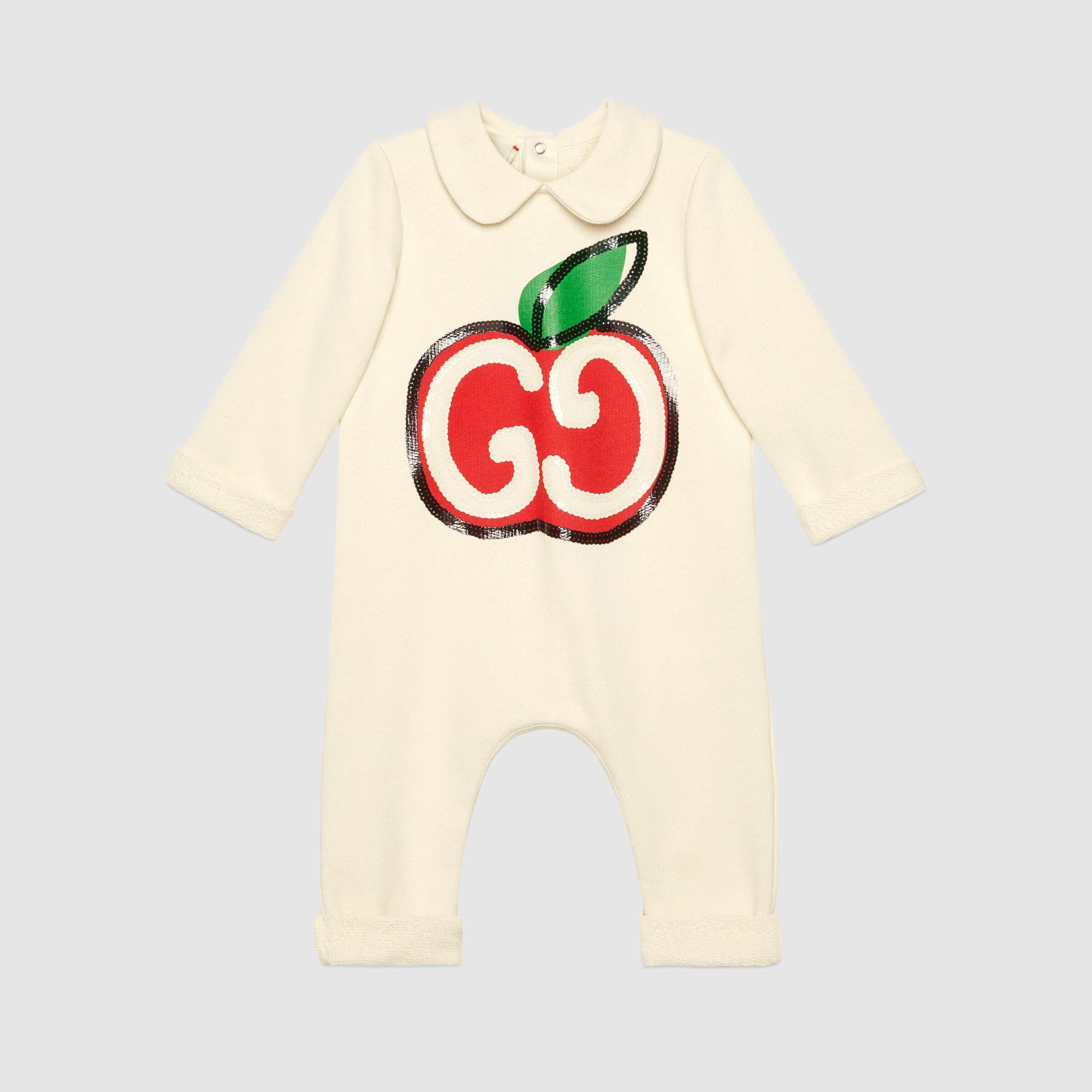 Baby Girls White Logo Cotton Babysuit