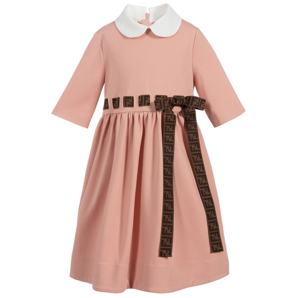 Girls Pink FF Logo Dress