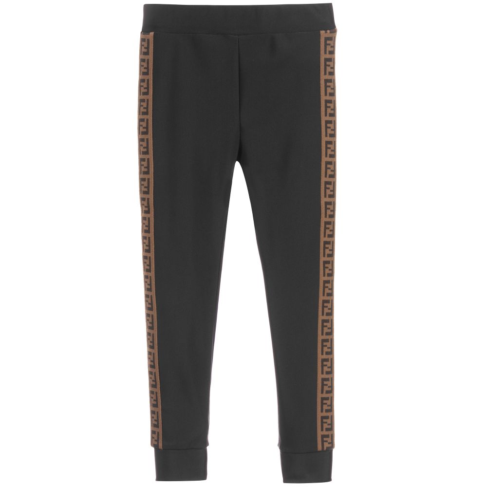 Girls Black FF Logo Leggings