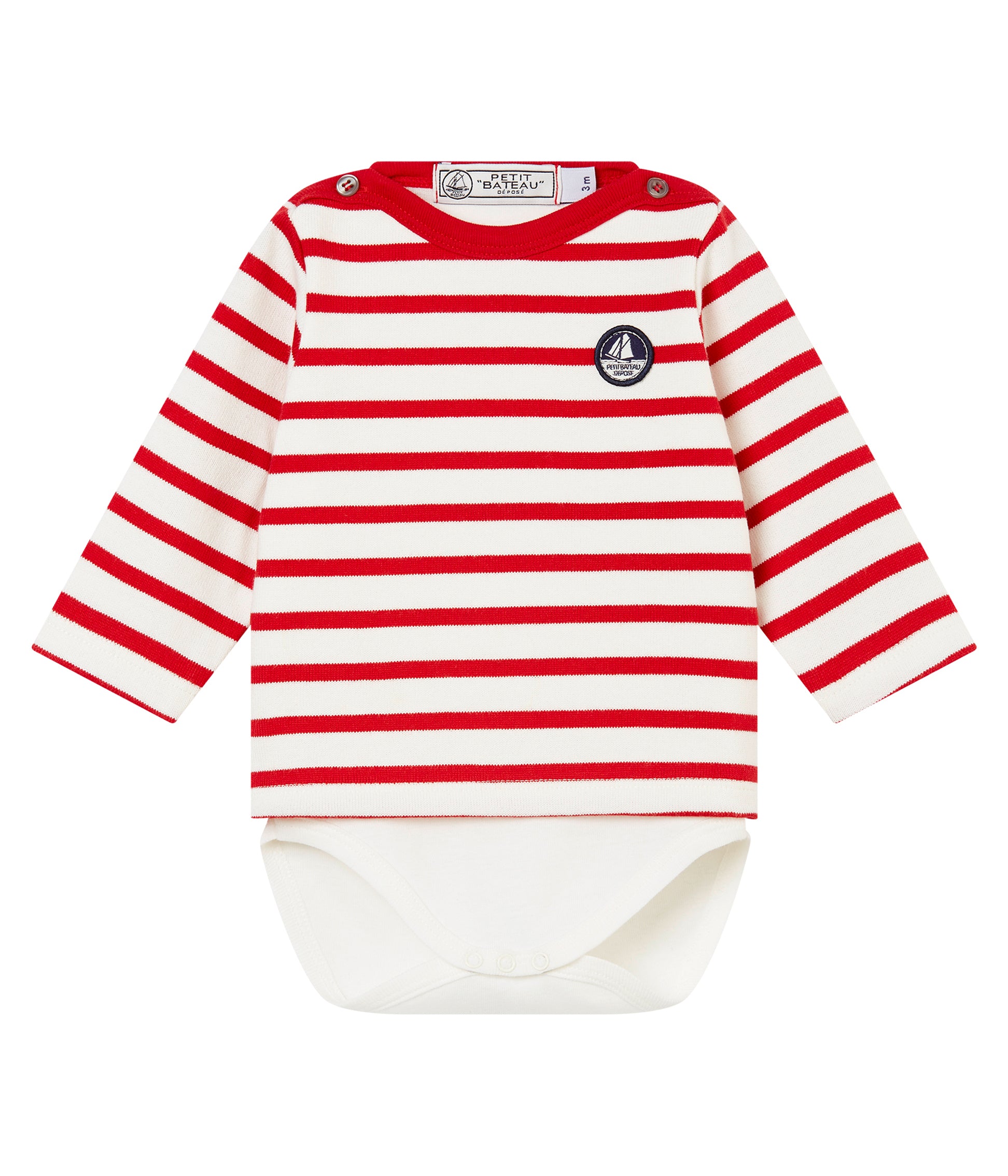 Baby Red Stripes Babysuit