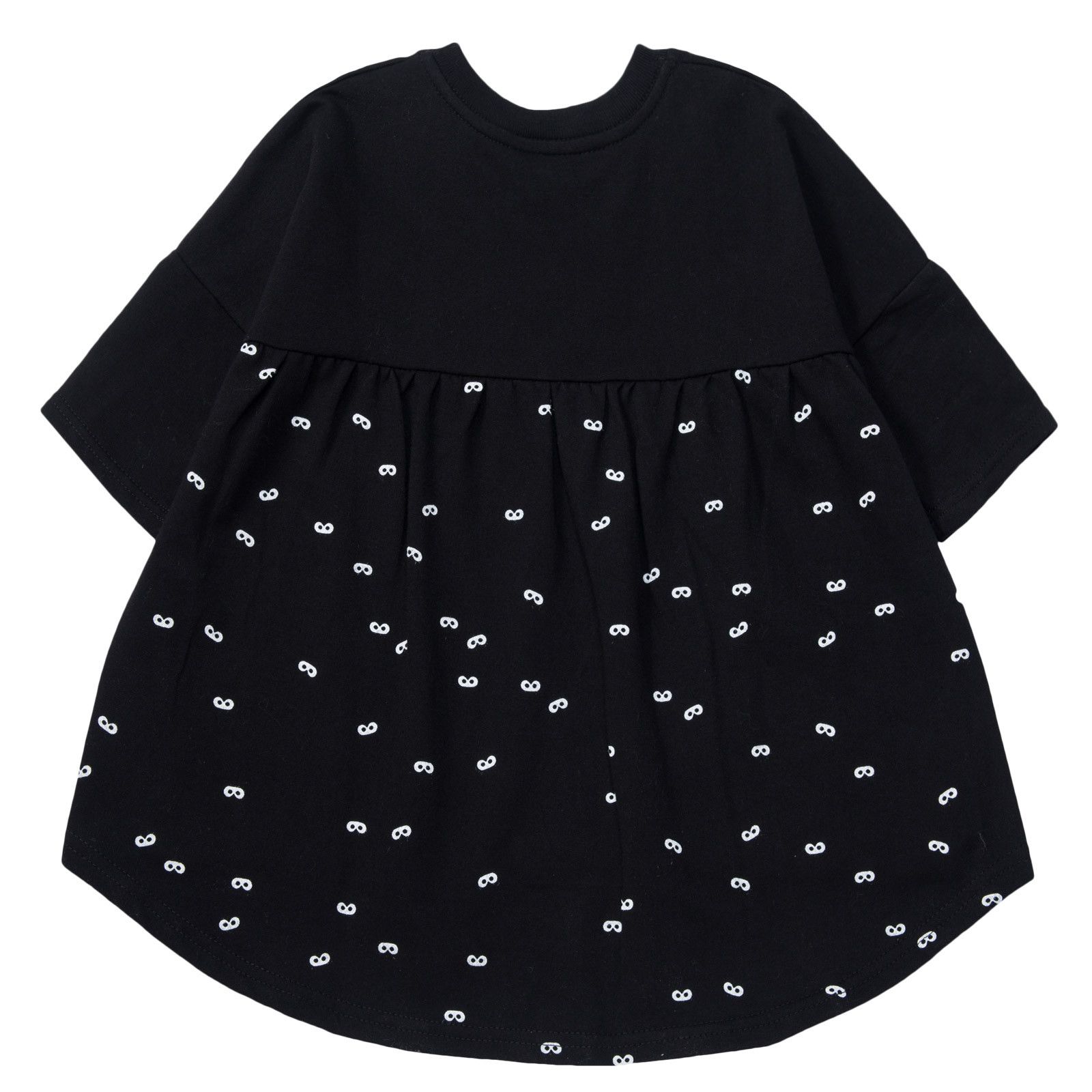 Girls Black Frill Back White Mini Masks Blouse - CÉMAROSE | Children's Fashion Store - 2