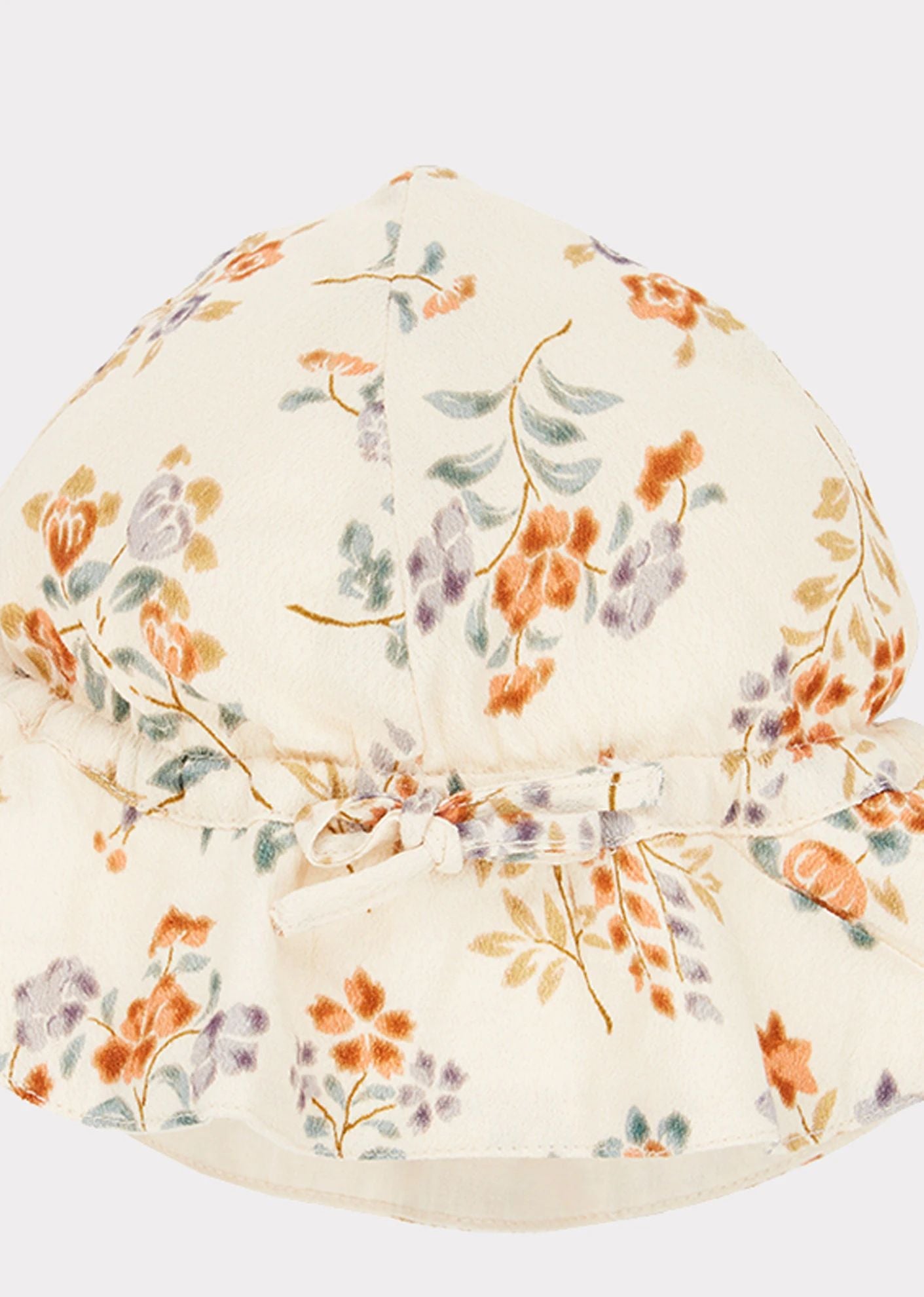 Baby Girls Beige Flowers Sun Hat