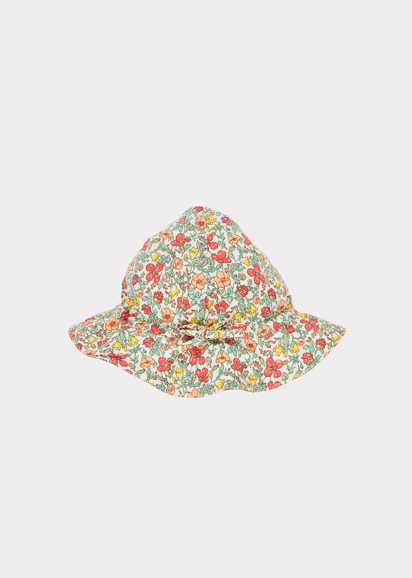 Baby Girls Green Flowers Cotton Sun Hat