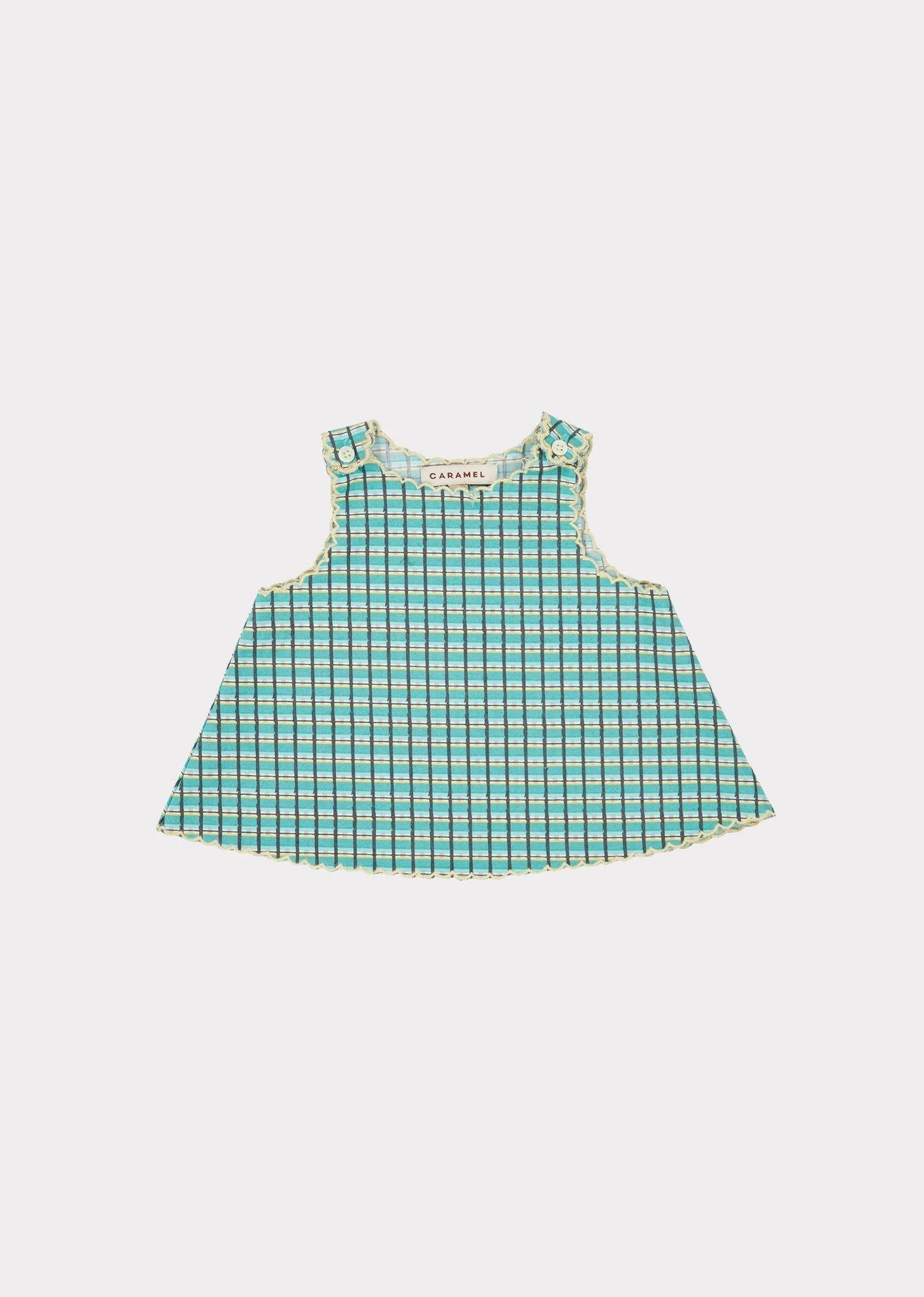 Baby Girls Green Check Cotton Set