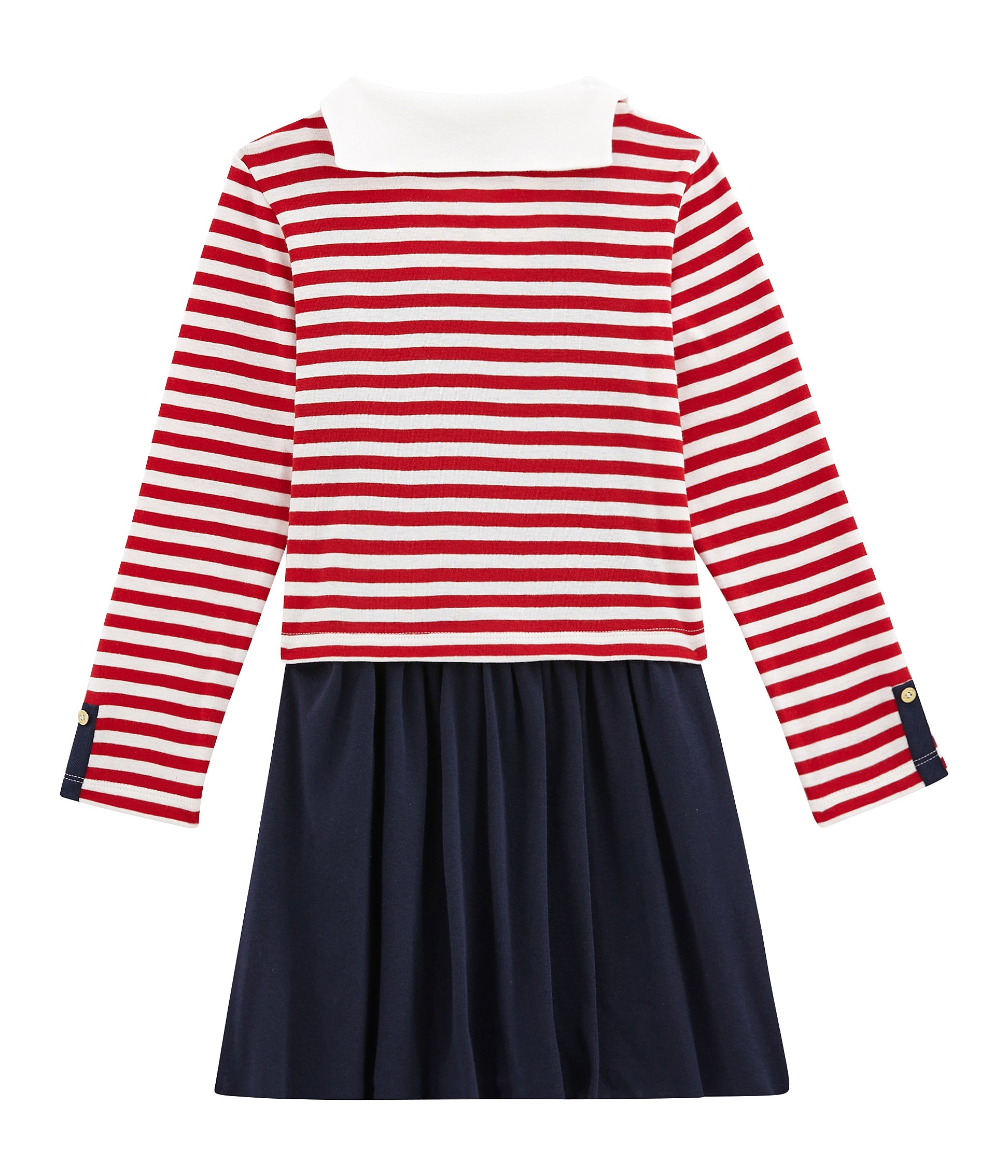 Girls Black & Red Stripes Dress