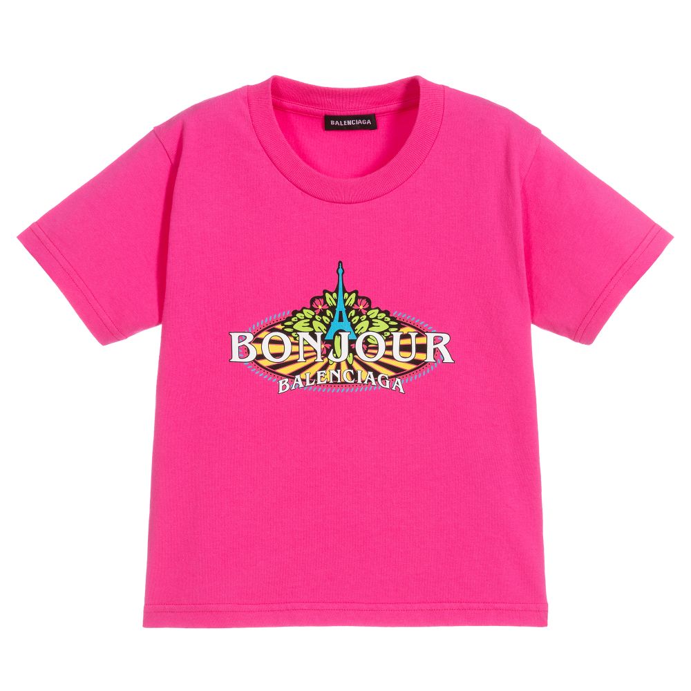Girls Pink Logo Cotton T-shirt