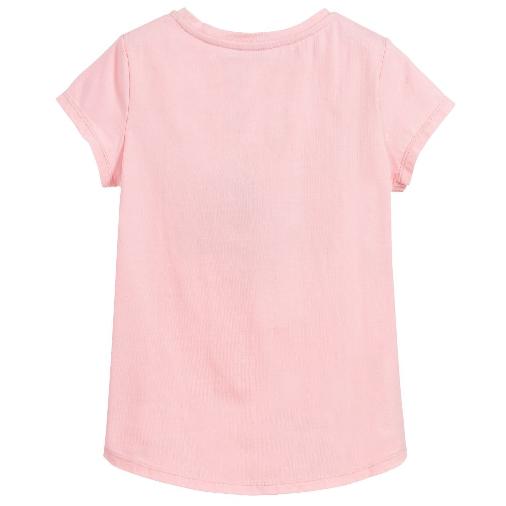 Girls Pink Logo Cotton T-shirt