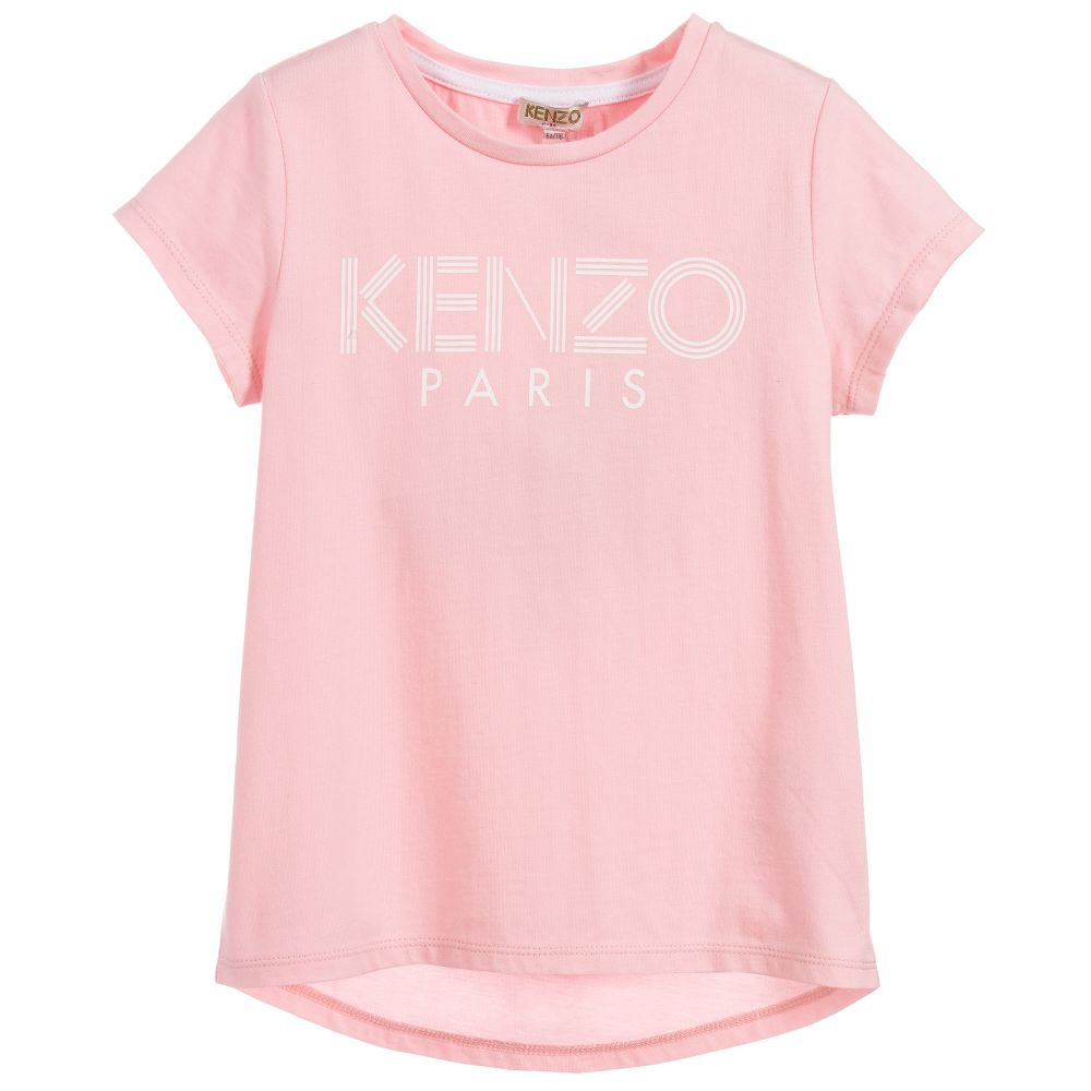 Girls Pink Logo Cotton T-shirt