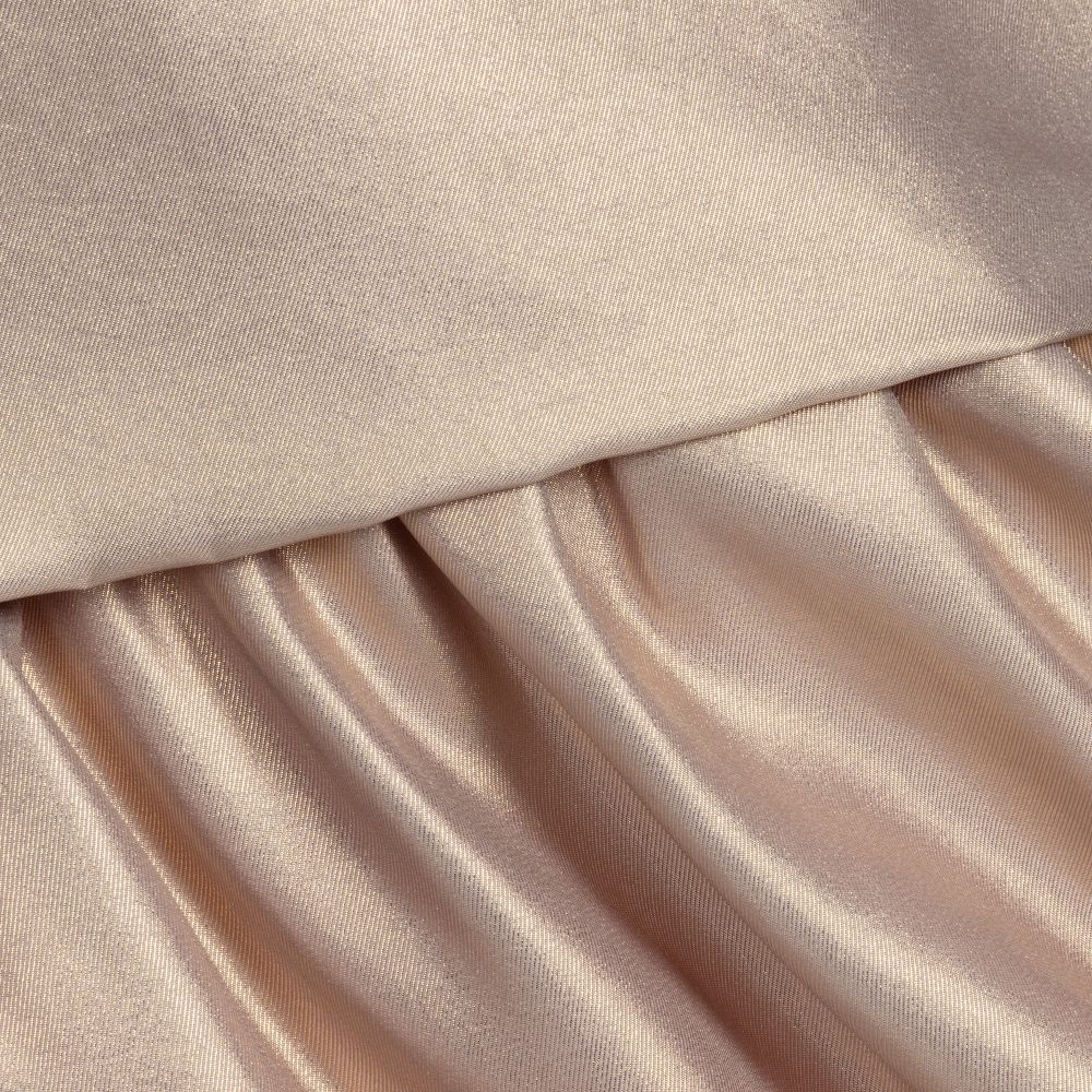 Girls Gold Metallic Twill Eye Dress