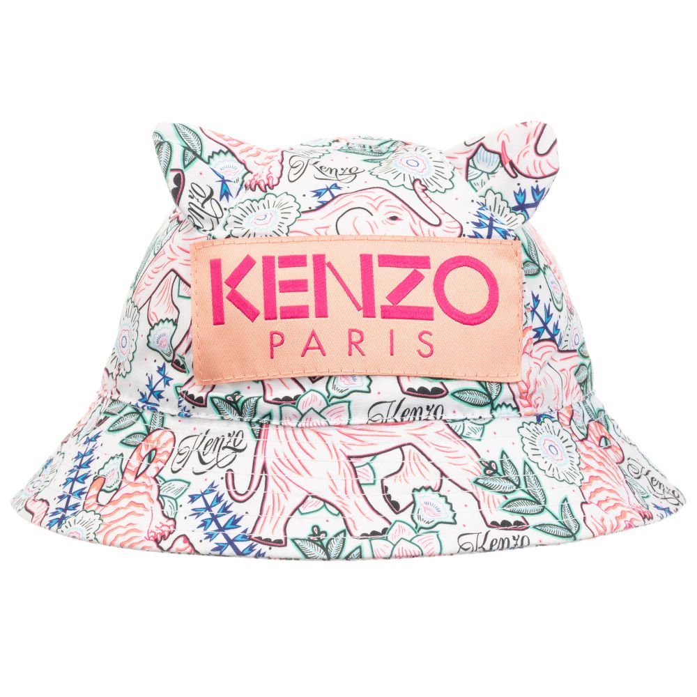Baby Girls White Pattern Cotton Hat