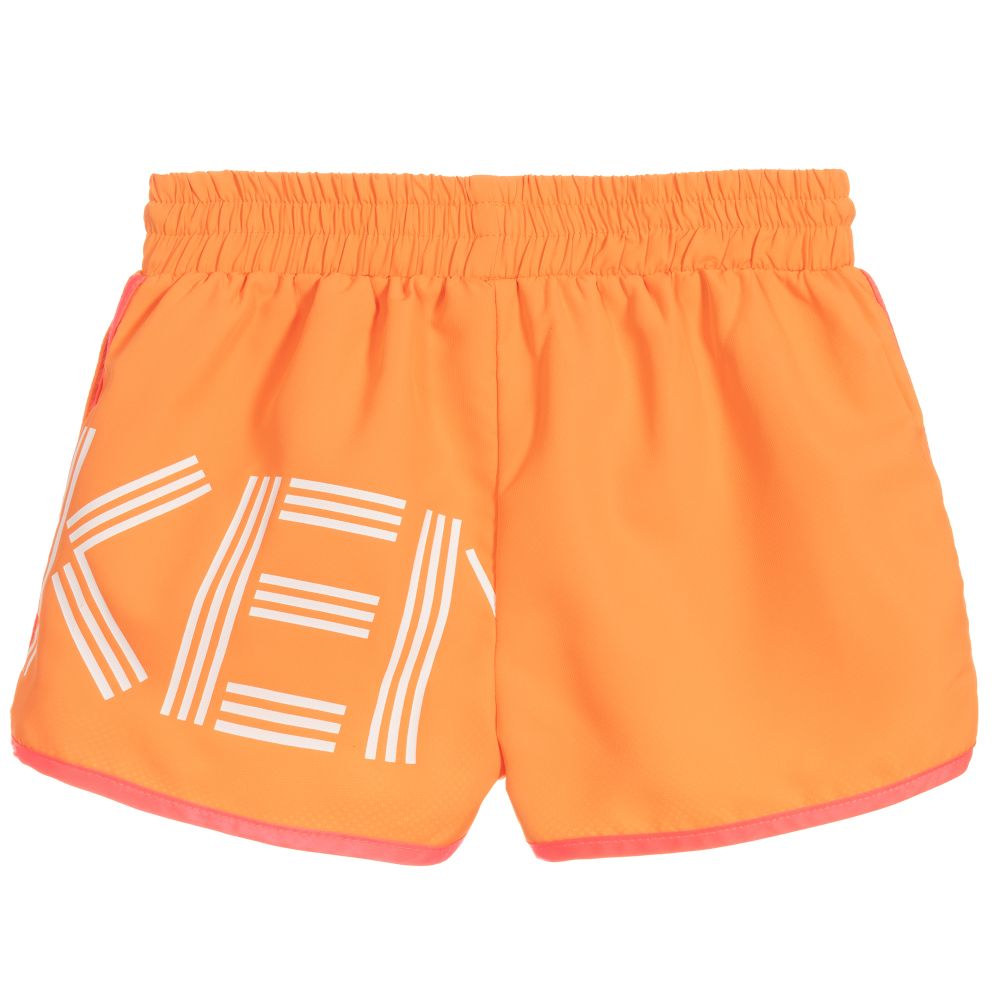 Girls Orange Logo Swim Shorts