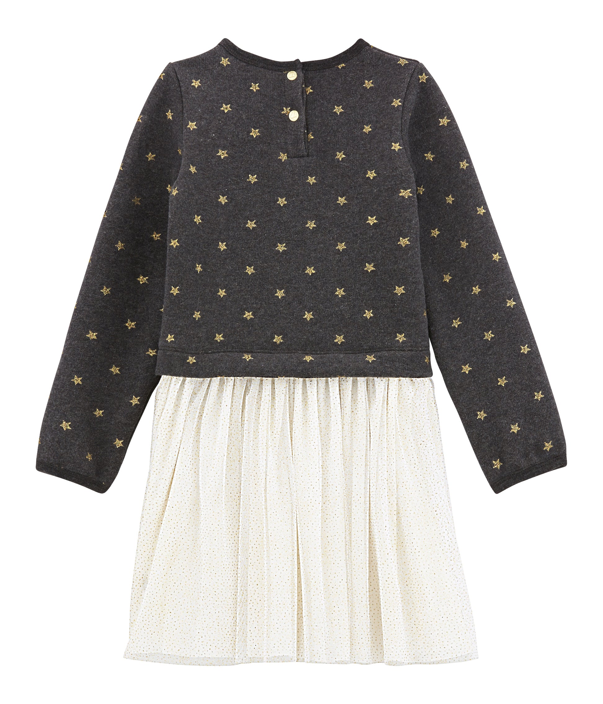 Girls Grey & White Dress