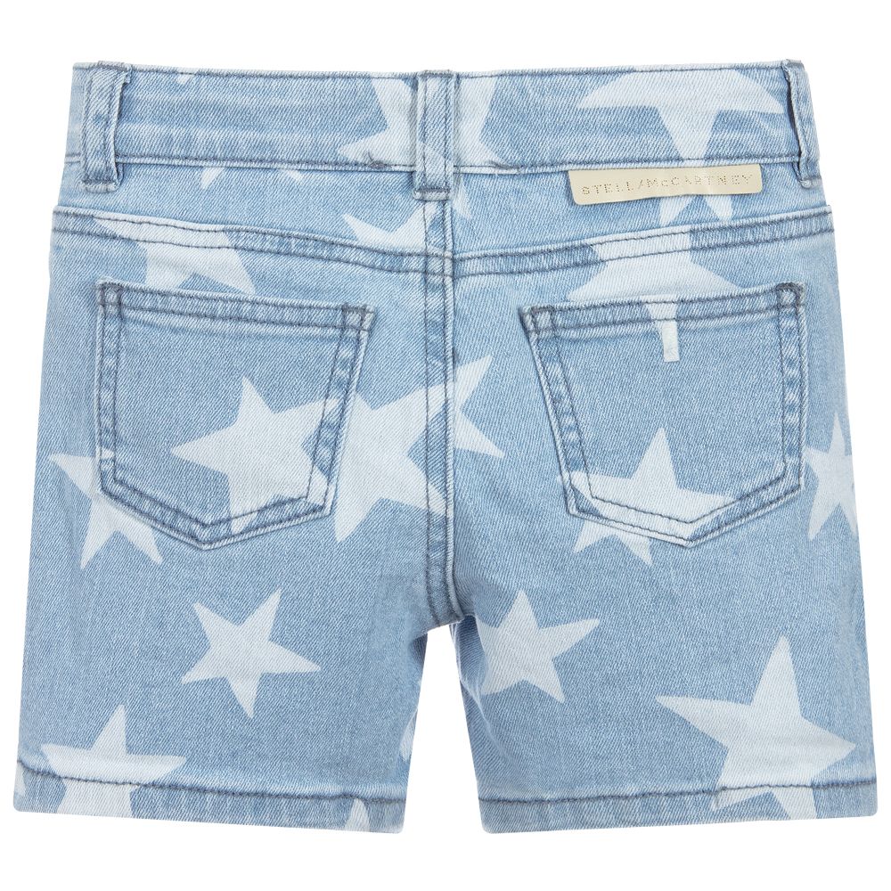Girls Blue Star Cotton Shorts