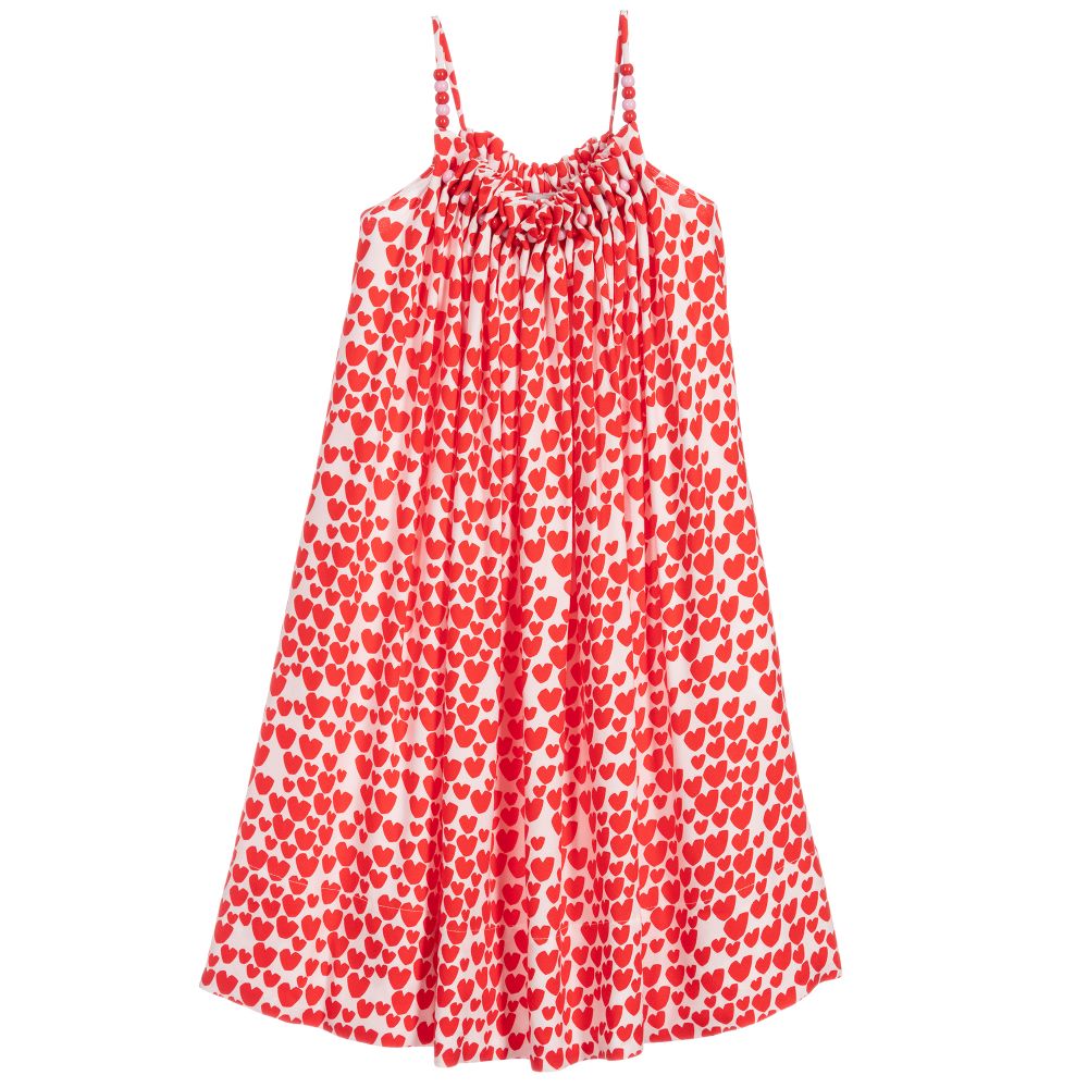 Girls Red & White Heart Dress