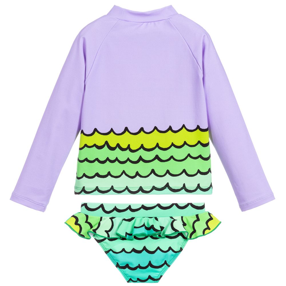Girls Violet Mermaid Shells Swimsuit