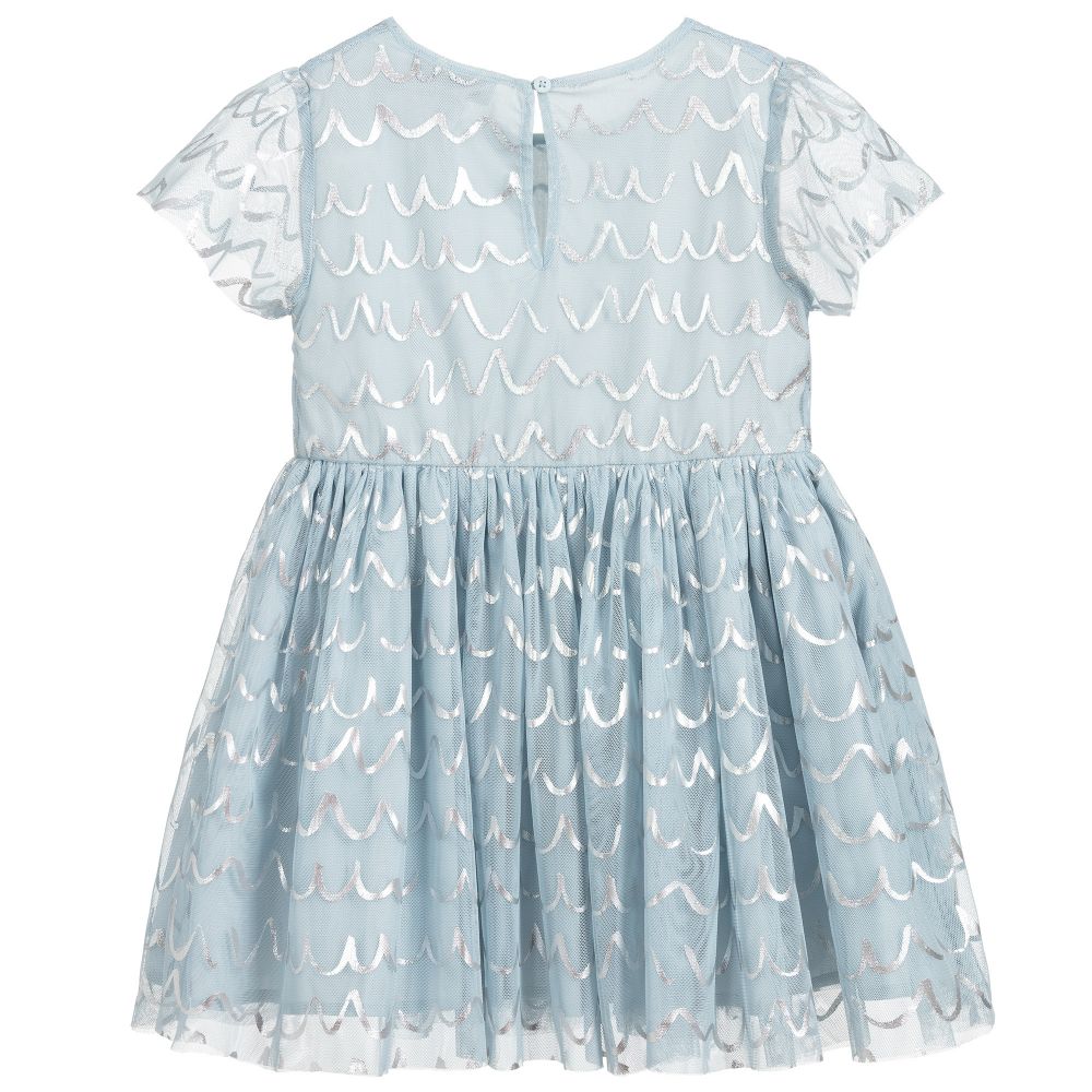 Girls Sea Blue Tulle Dress