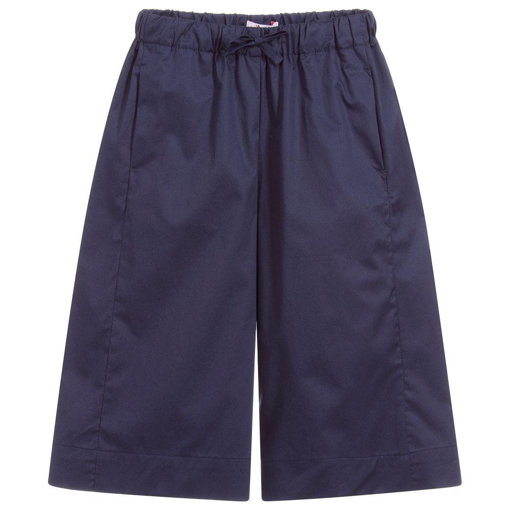 Girls Navy Blue Cotton Trousers