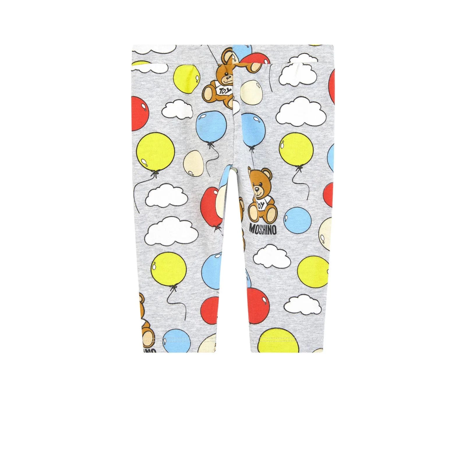 Baby Girls Grey Pattern Cotton Leggings