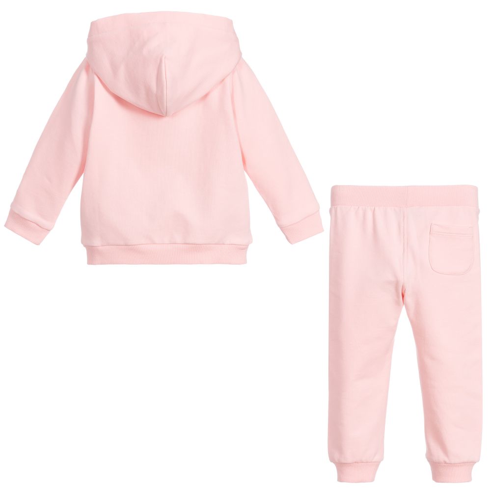 Baby Girls Pink Logo Cotton Set